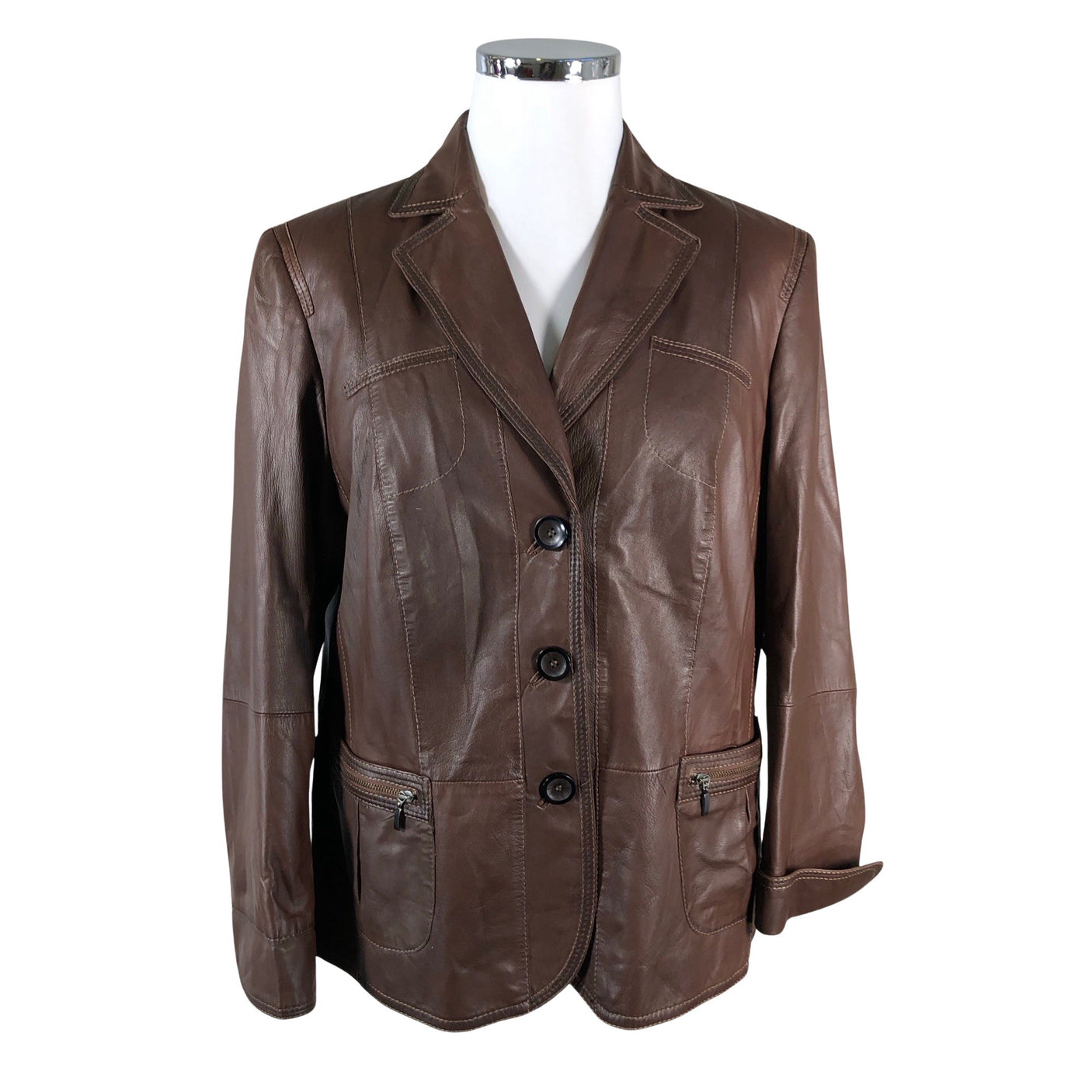 Naisten Gerry Weber - Nahkatakki, koko 46 - Ruskea (1)