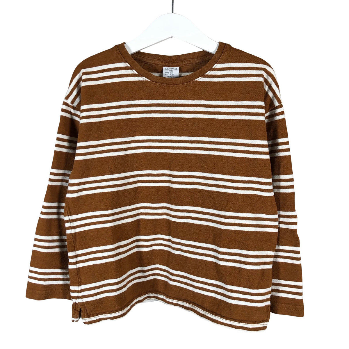 Unisex Lindex - Trikoopaita, koko 116 - 122 - Ruskea (1)