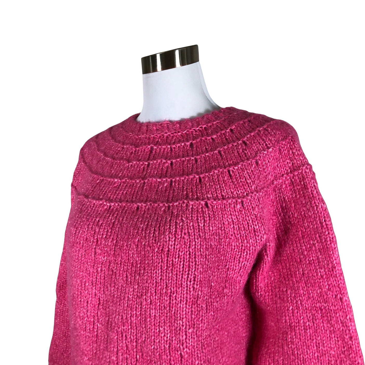 Naisten Handmade - Neulepaita, koko 34 - Pinkki (3)