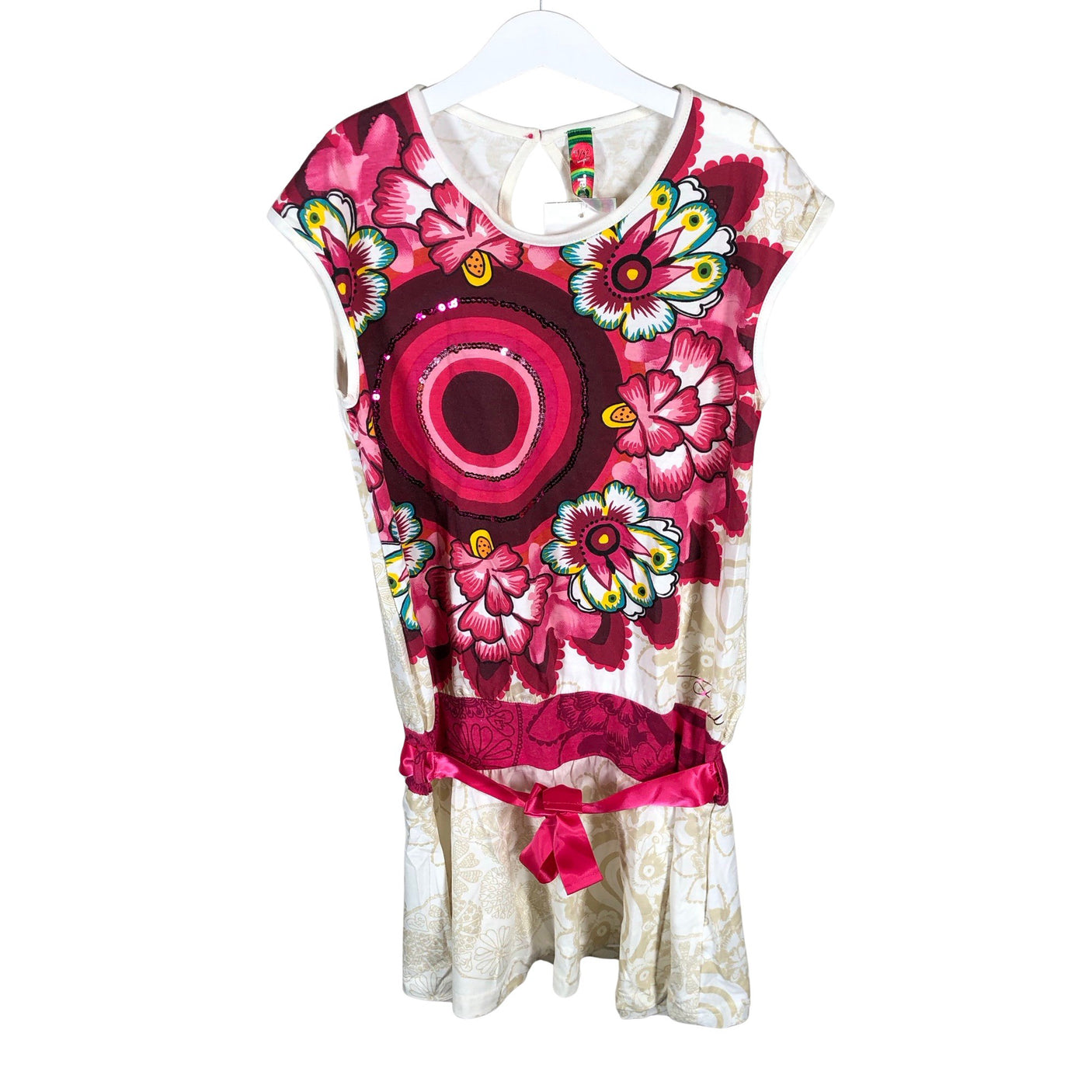 Tyttöjen Desigual - Trikoomekko, koko 146 - 152 - Beige (1)