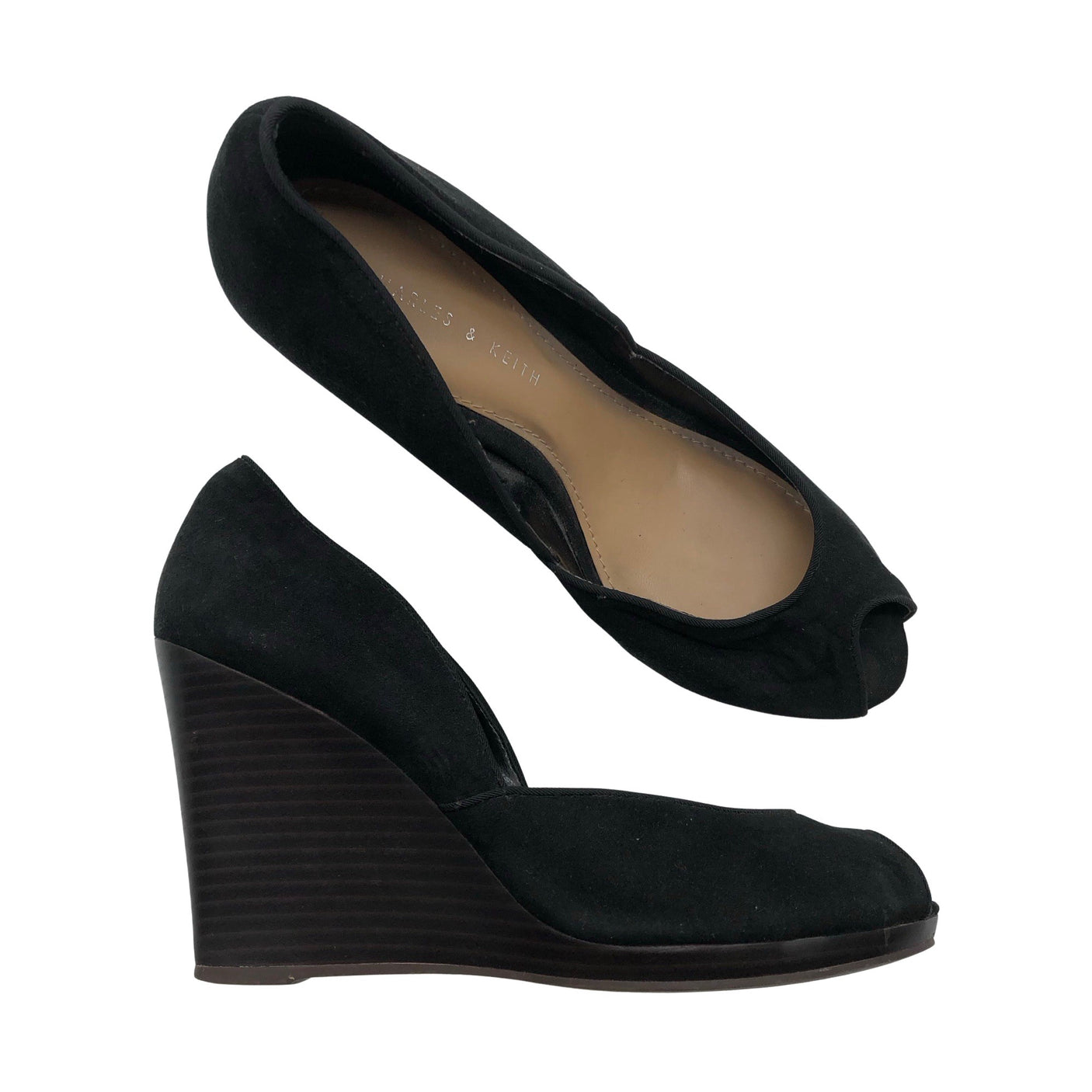 Naisten Charles & Keith - Avokärkiset korkokengät, koko 38 - Musta (1)
