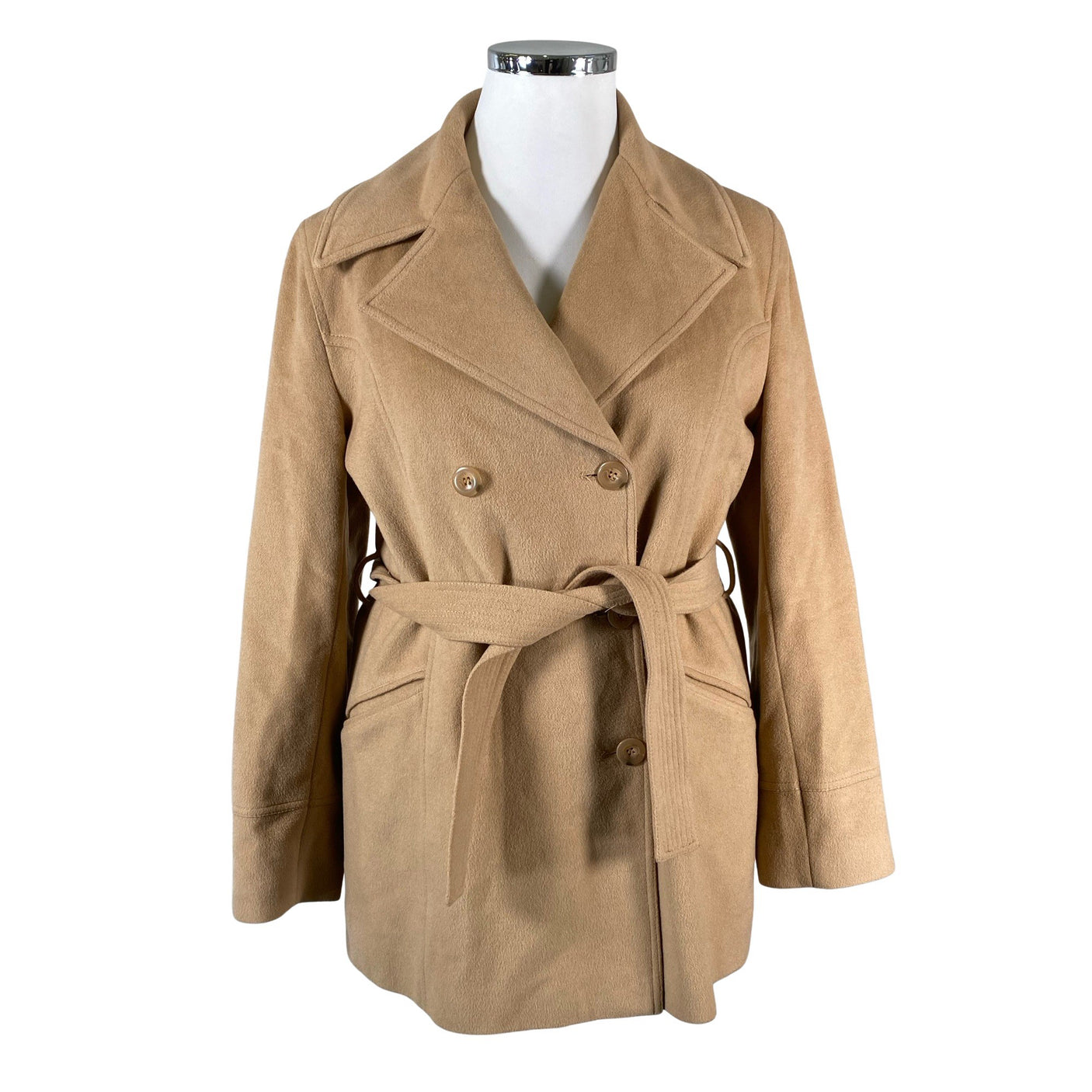 Naisten Etcetera - Villakangastakki, koko 42 - Ruskea (1)