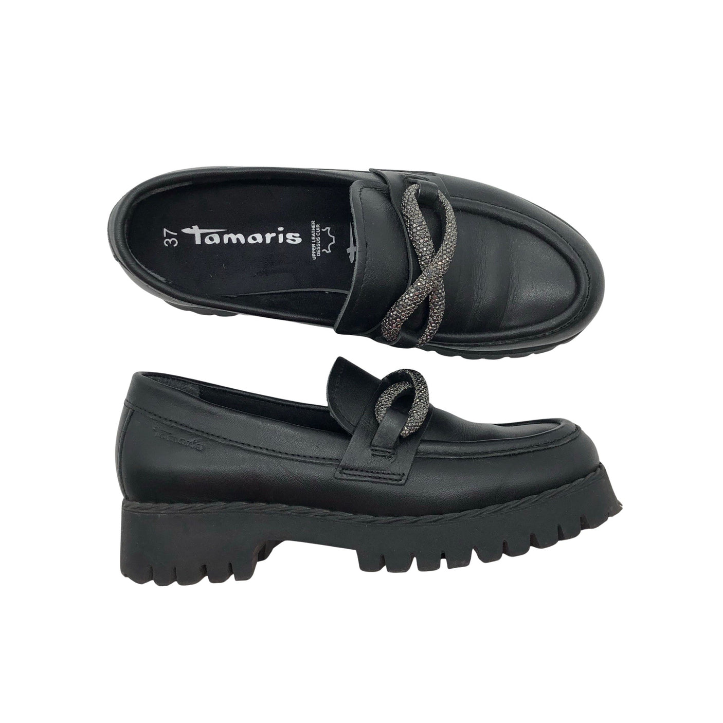 Naisten Tamaris - Loaferit, koko 37 - Musta (1)