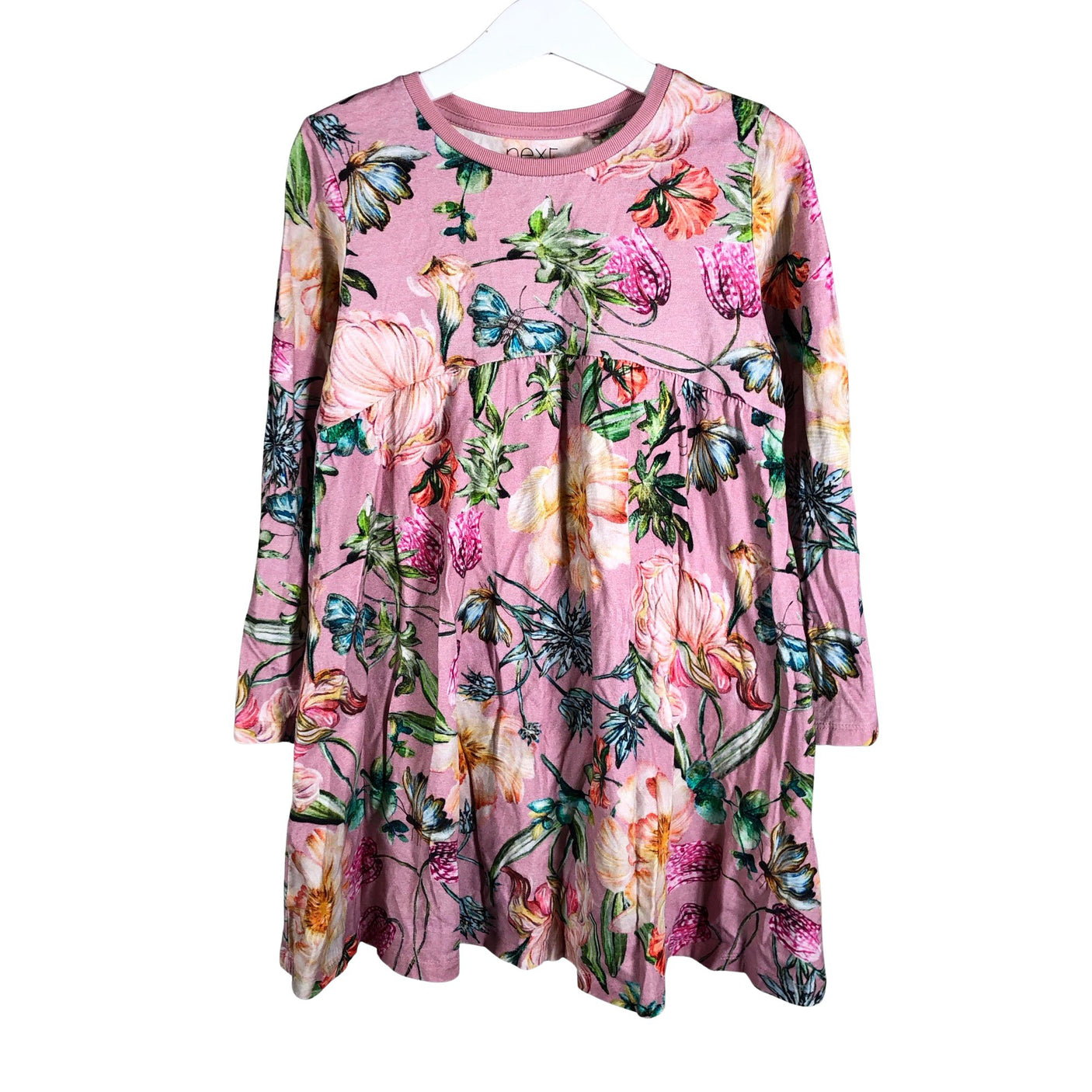 Tyttöjen Next - Trikoomekko, koko 110 - 116 - Vaaleanpunainen (1)