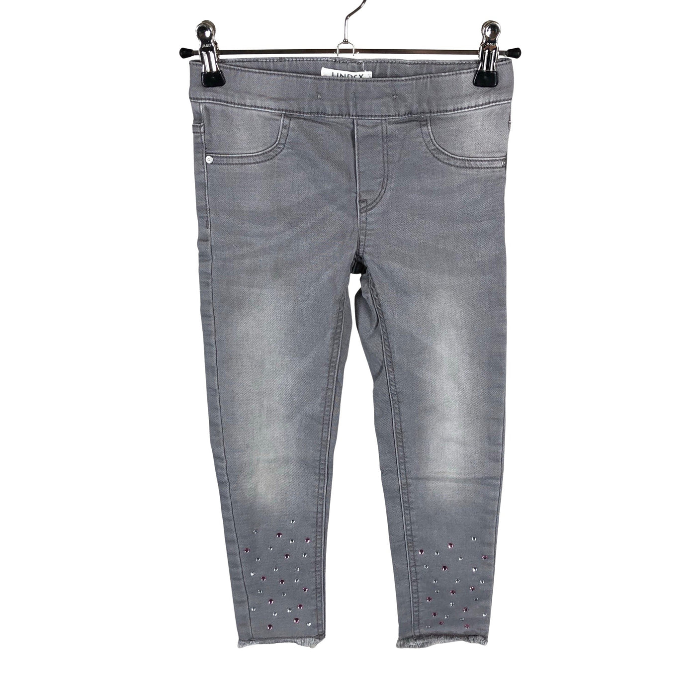 Tyttöjen Lindex - Farkkuleggingsit, koko 110 - 116 - Harmaa (1)