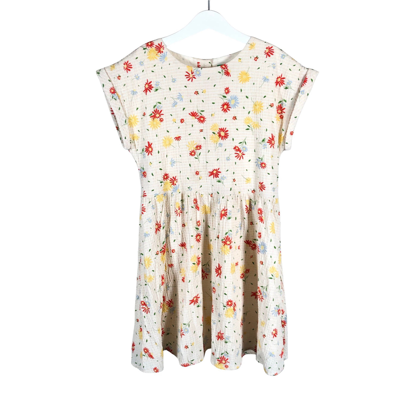 Tyttöjen Benetton - Kangasmekko, koko 146 - 152 - Luonnonvalkoinen (1)
