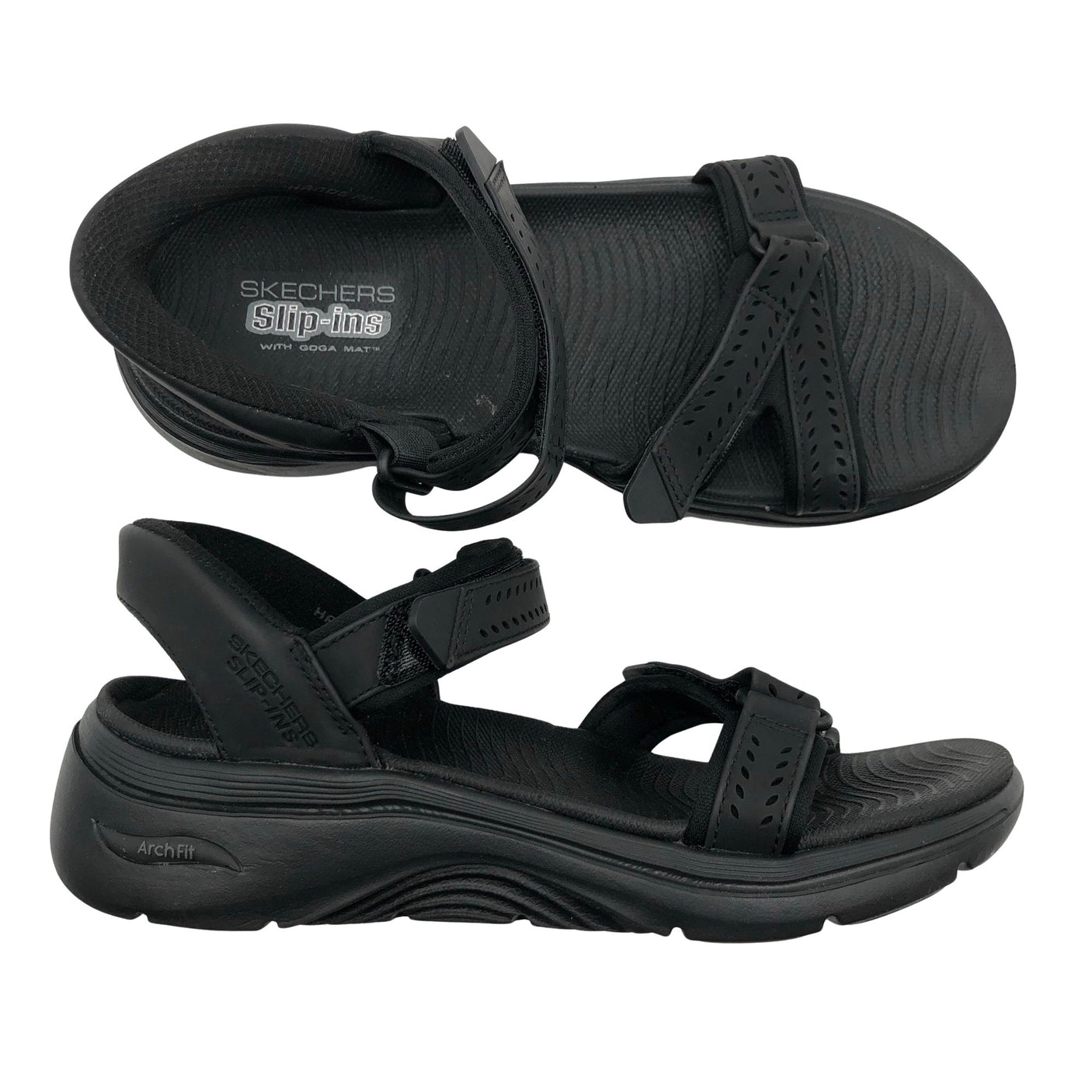 Naisten Skechers - Sandaalit, koko 37 - Musta (1)