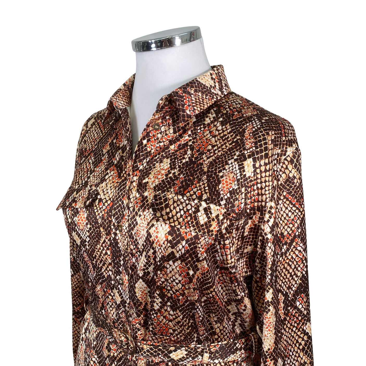 Naisten Karen Millen - Sifonkimekko, koko 44 - Ruskea (3)