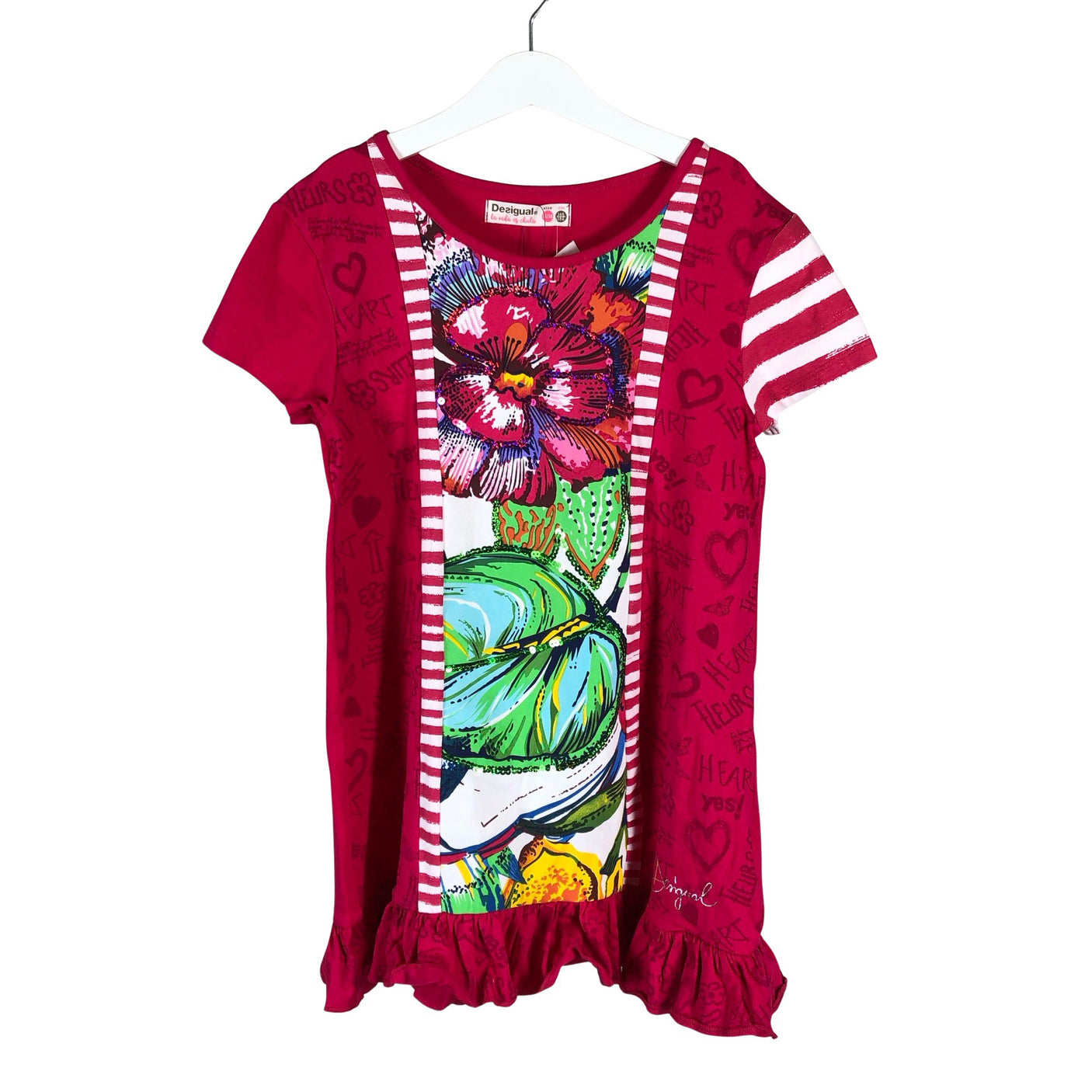 Tyttöjen Desigual - Trikoomekko, koko 146 - 152 - Pinkki (1)