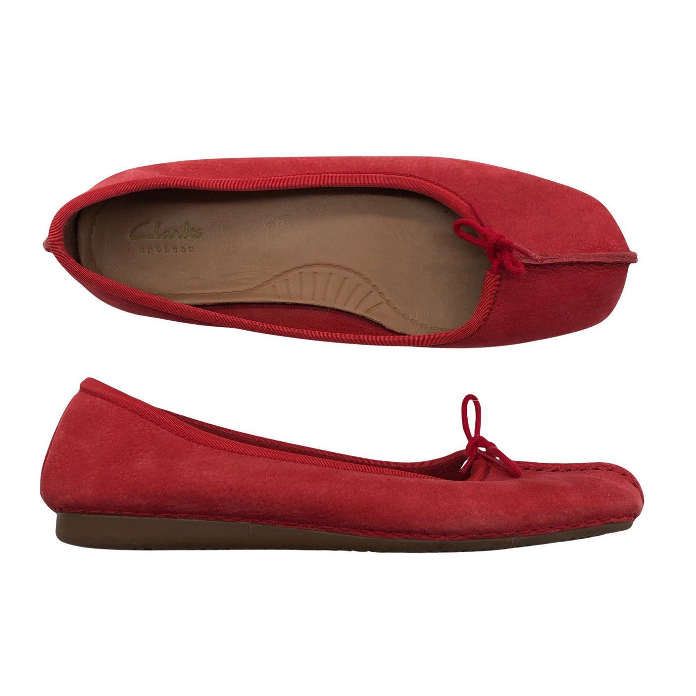 Naisten Clarks - Ballerinat, koko 37 - Punainen (1)