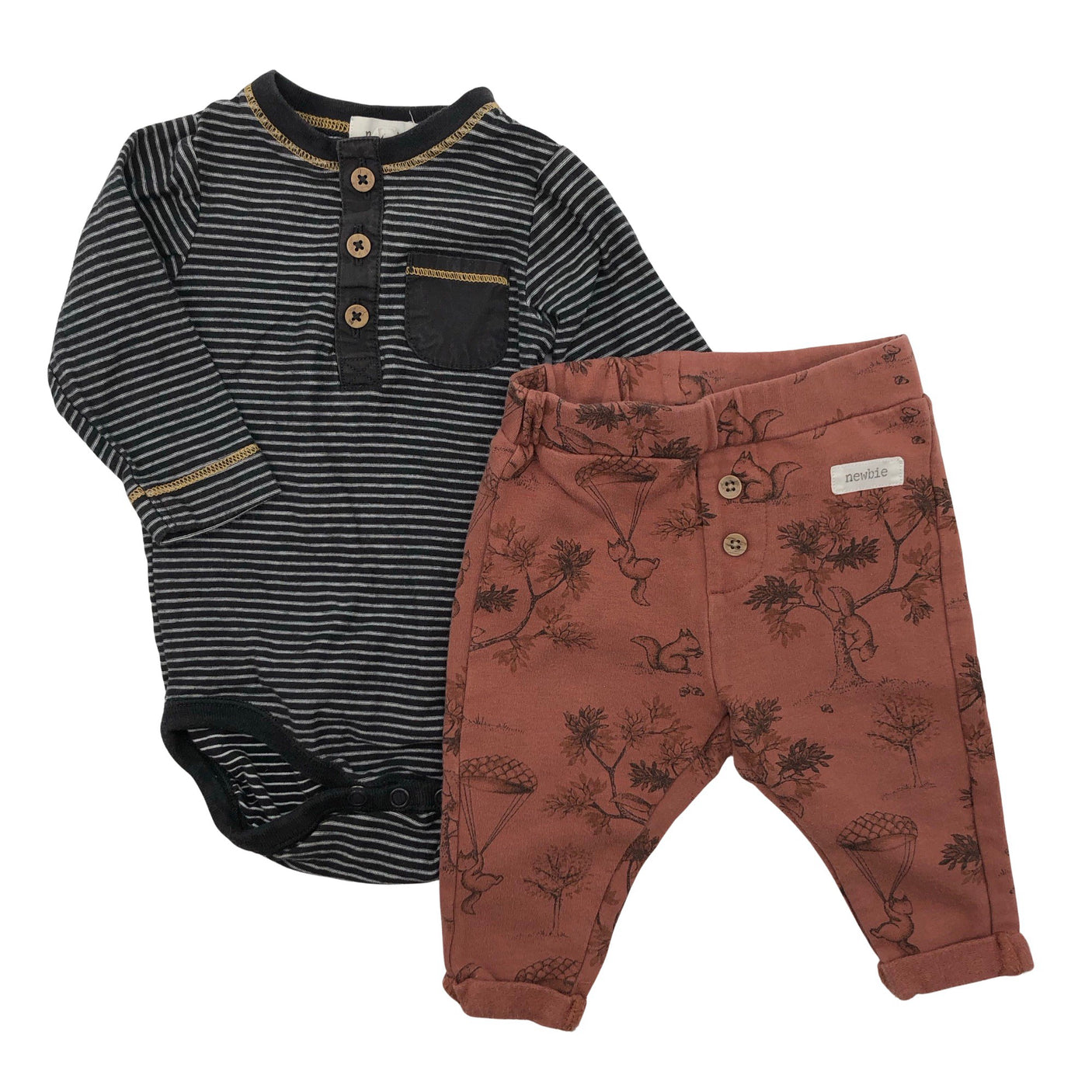 Unisex Newbie - Body, koko 50 - 56 - Ruskea (1)