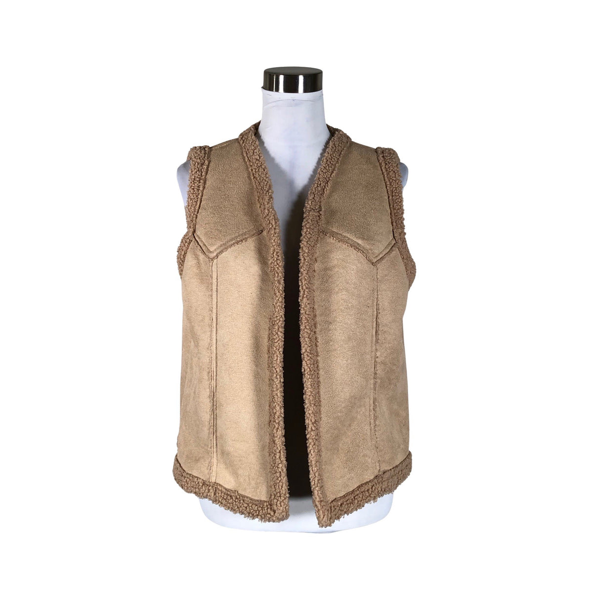 Naisten Marta - Tekoturkisliivi, koko 40 - Beige (1)