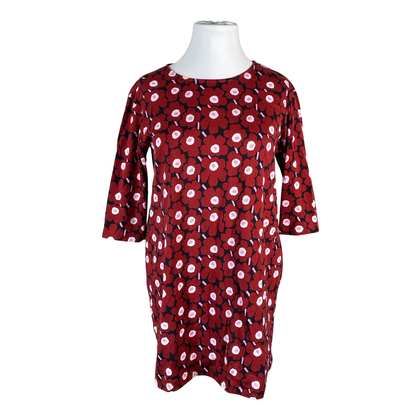 Naisten Marimekko - Trikoomekko, koko 42 - Viininpunainen (1)