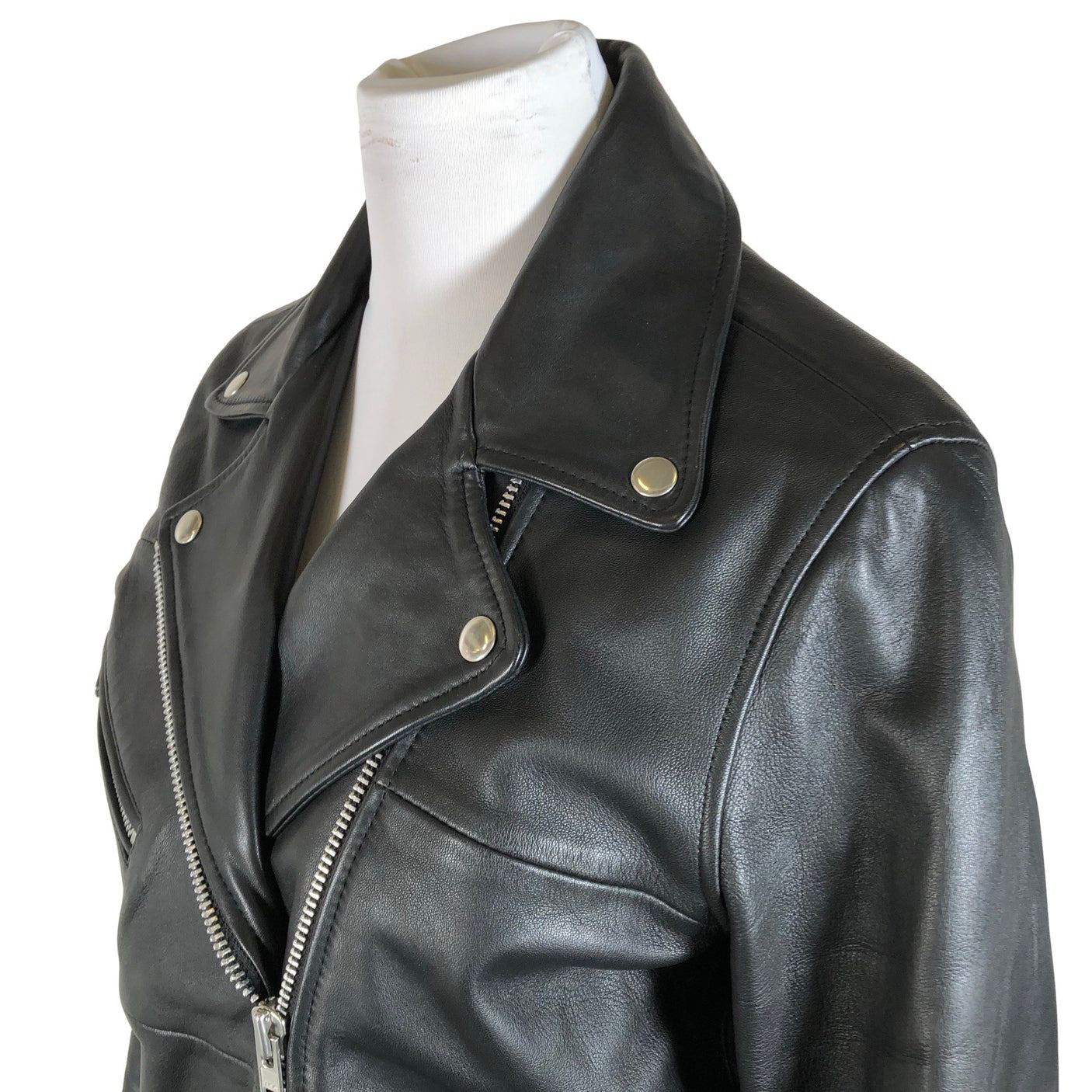 Naisten Samsoe&Samsoe - Nahkatakki, koko 40 - Musta (3)