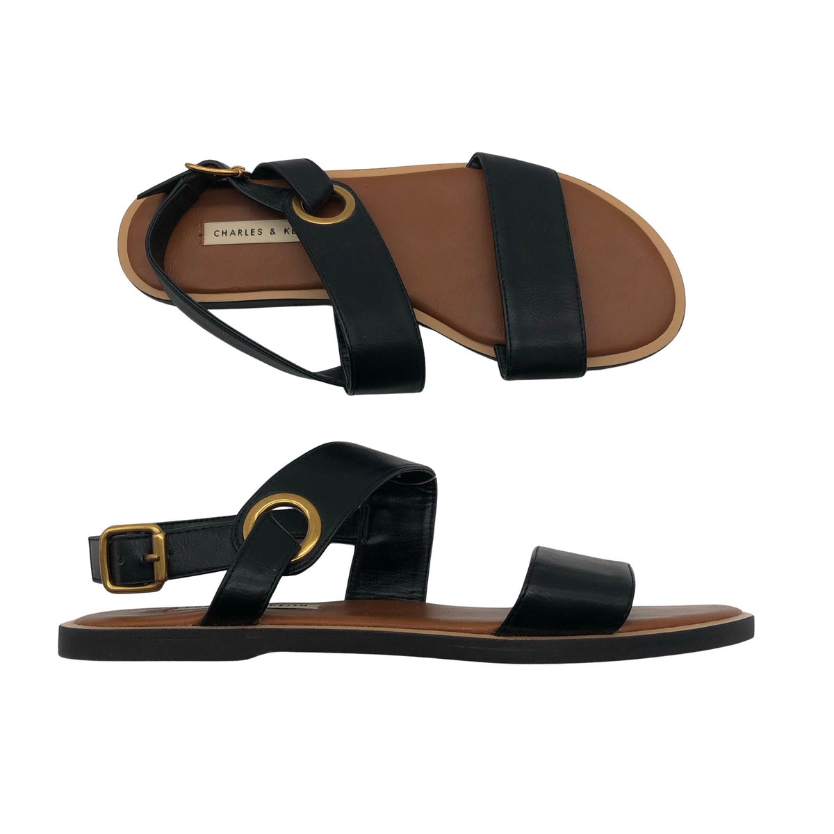 Naisten Charles & Keith - Sandaalit, koko 35 - Musta (1)