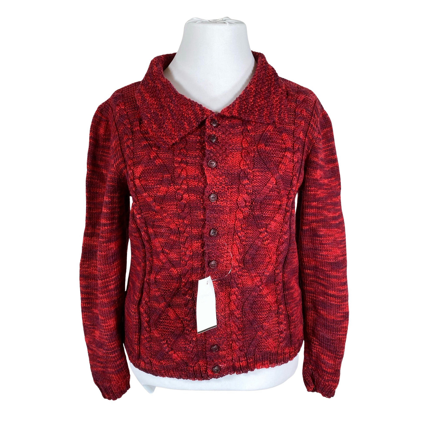 Naisten Handmade - Neuletakki, koko 42 - Punainen (1)