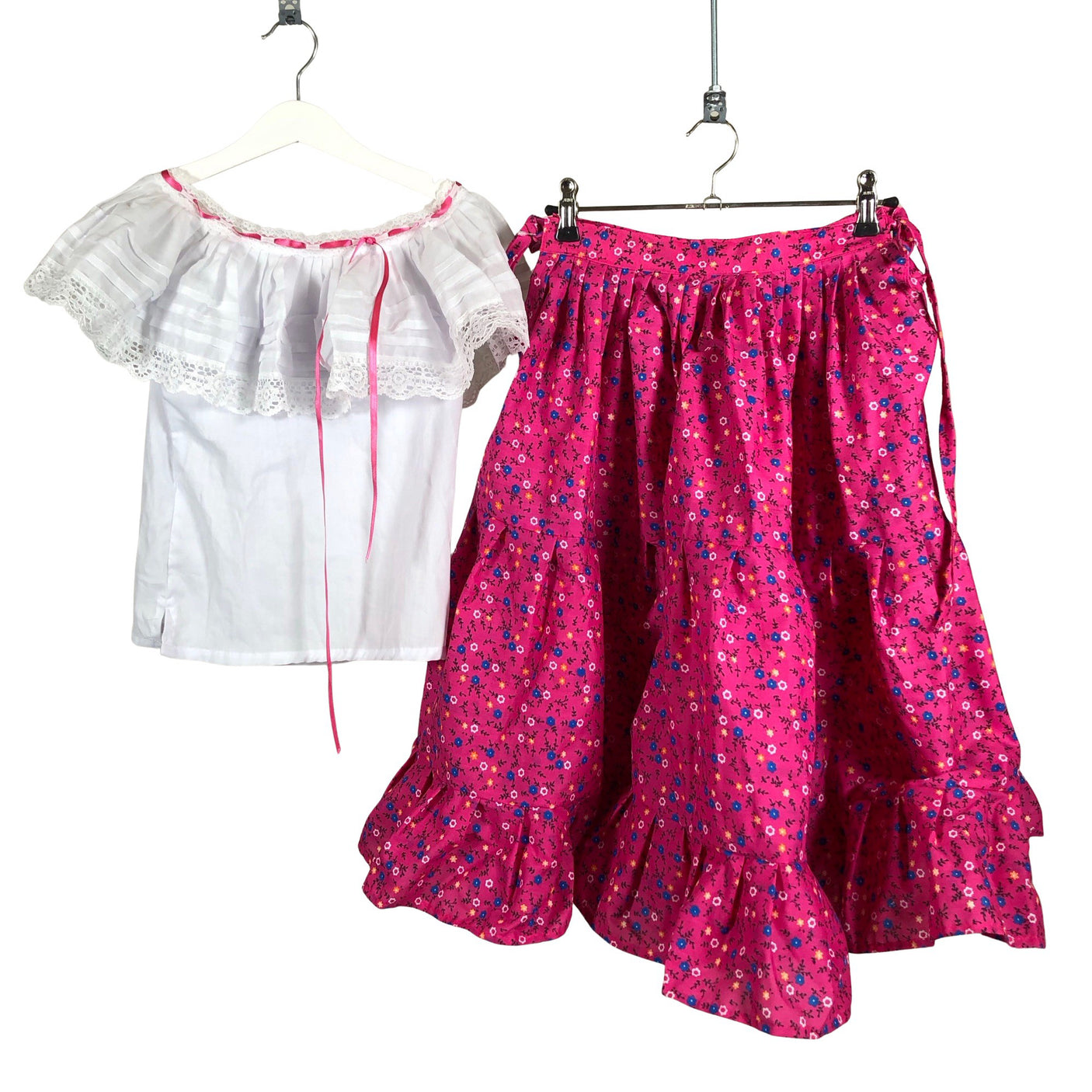 Tyttöjen Handmade - Juhlahame, koko 128 - 134 - Pinkki (1)