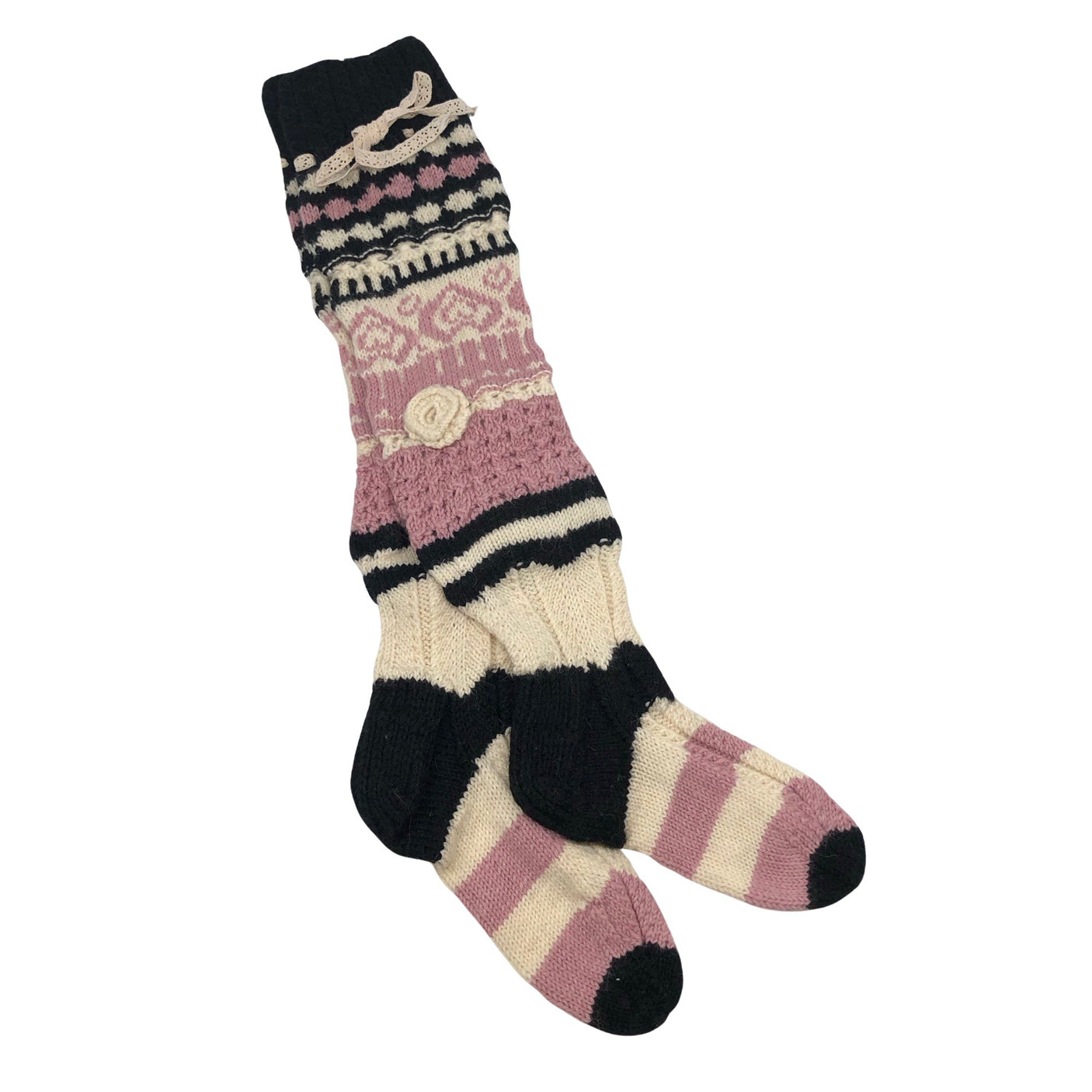 Naisten Handmade - Villasukat, koko 39 - Vaaleanpunainen (1)
