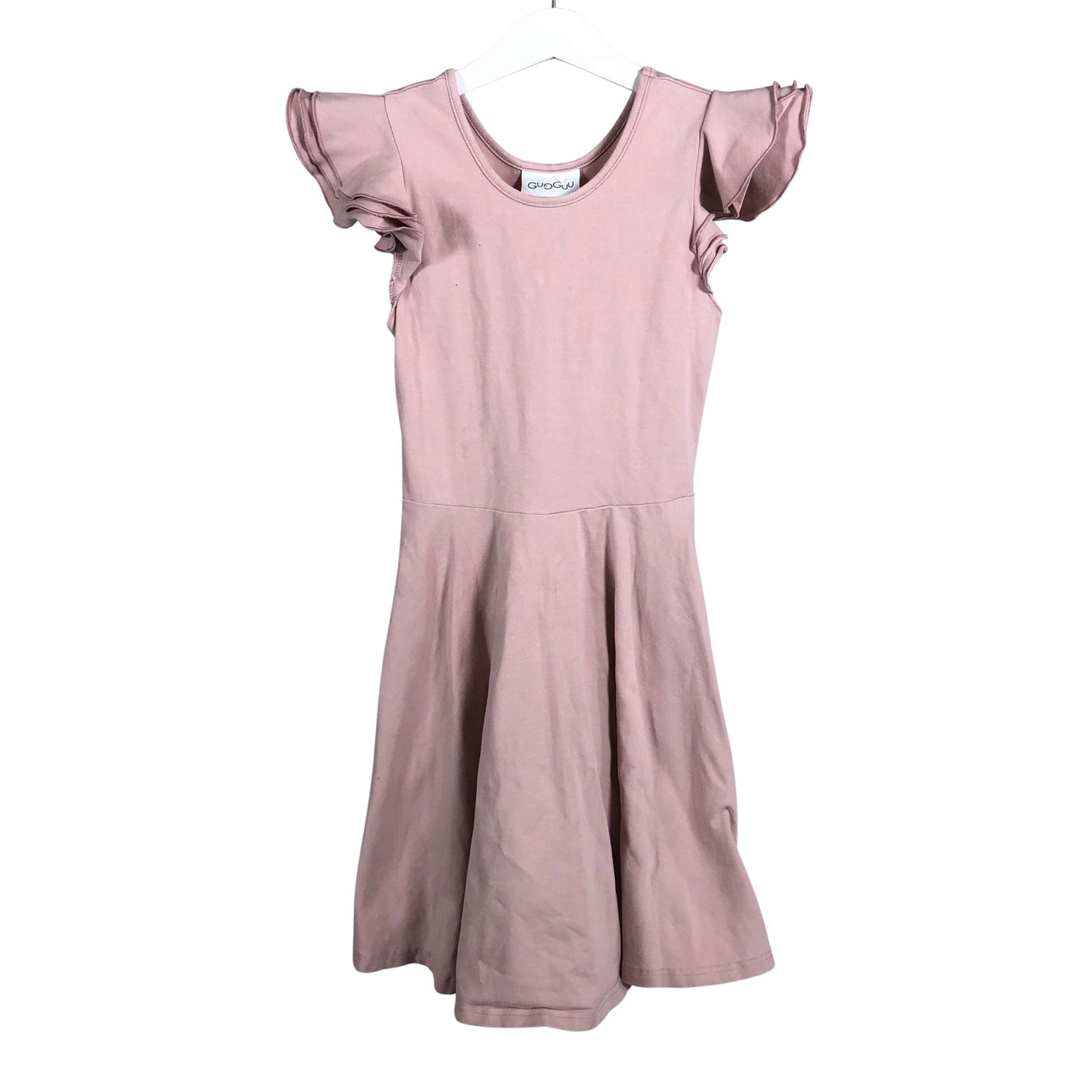 Tyttöjen Gugguu - Trikoomekko, koko 134 - 140 - Vaaleanpunainen (1)