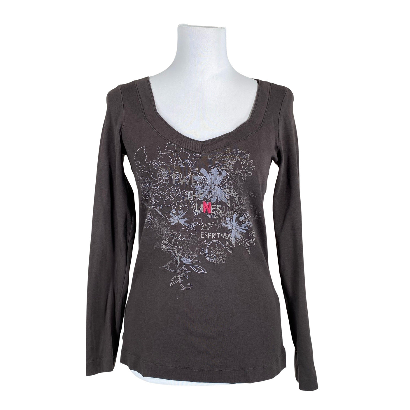 Naisten Esprit - Trikoopaita, koko 40 - Ruskea (1)