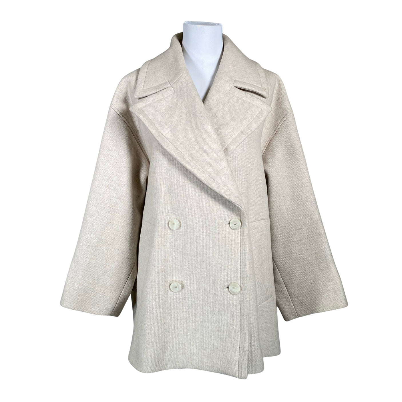 Naisten Massimo Dutti - Villakangastakki, koko 40 - Beige (1)