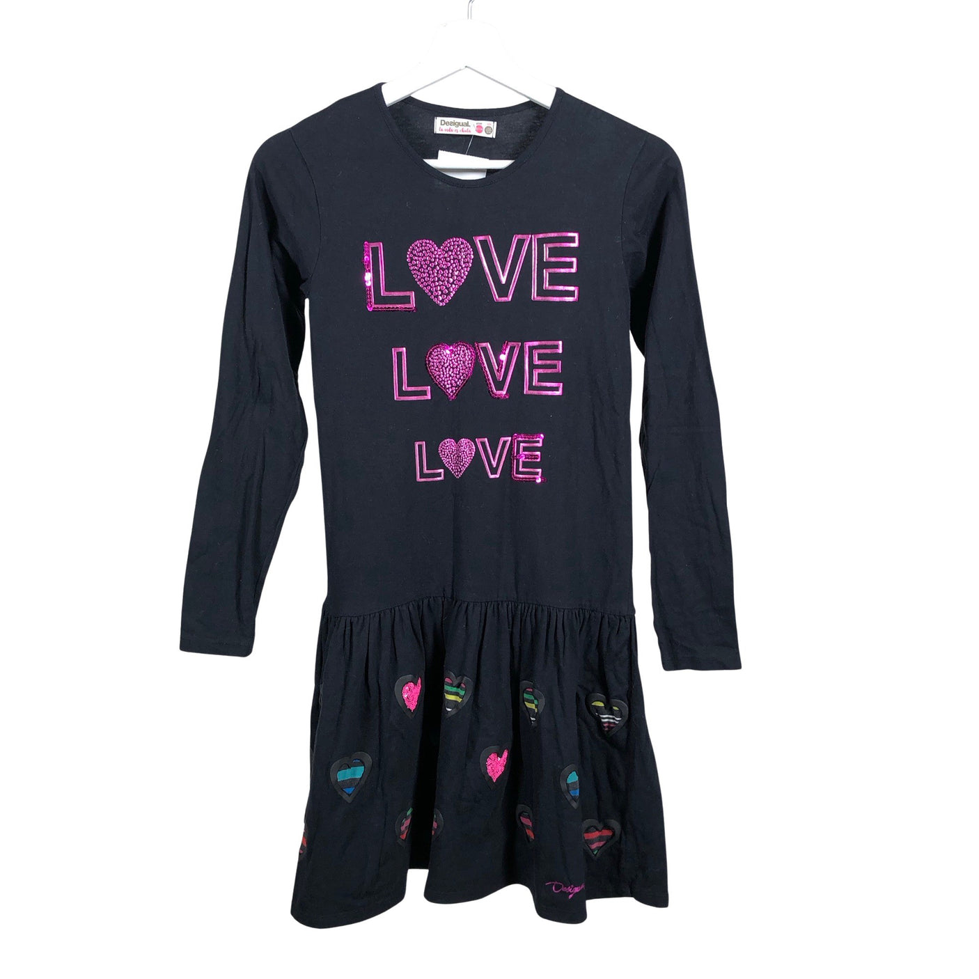 Tyttöjen Desigual - Trikoomekko, koko 158 - 164 - Musta (1)