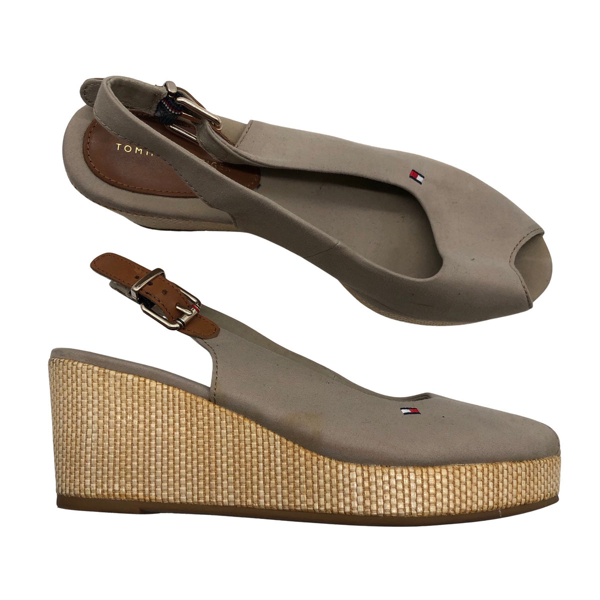 Naisten Tommy Hilfiger - Kiilakorkosandaalit, koko 38 - Beige (1)