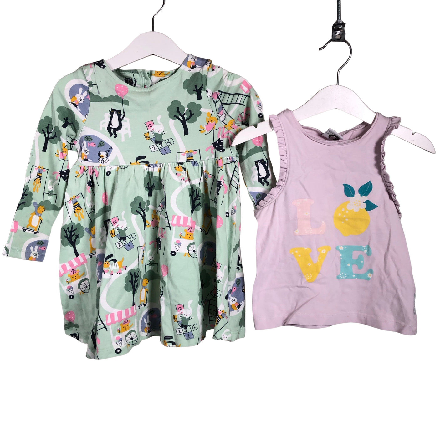 Tyttöjen Polarn O. Pyret - Trikoomekko, koko 92 - 98 - Vihreä (1)