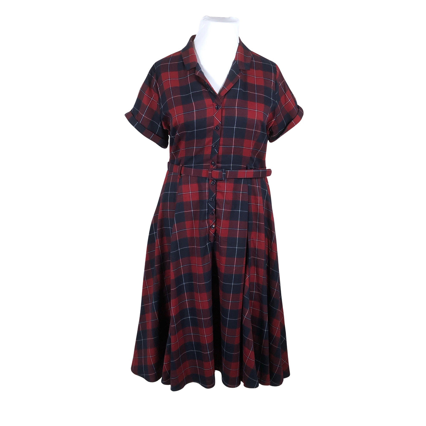 Naisten Collectif Vintage - Kangasmekko, koko 44 - Viininpunainen (1)