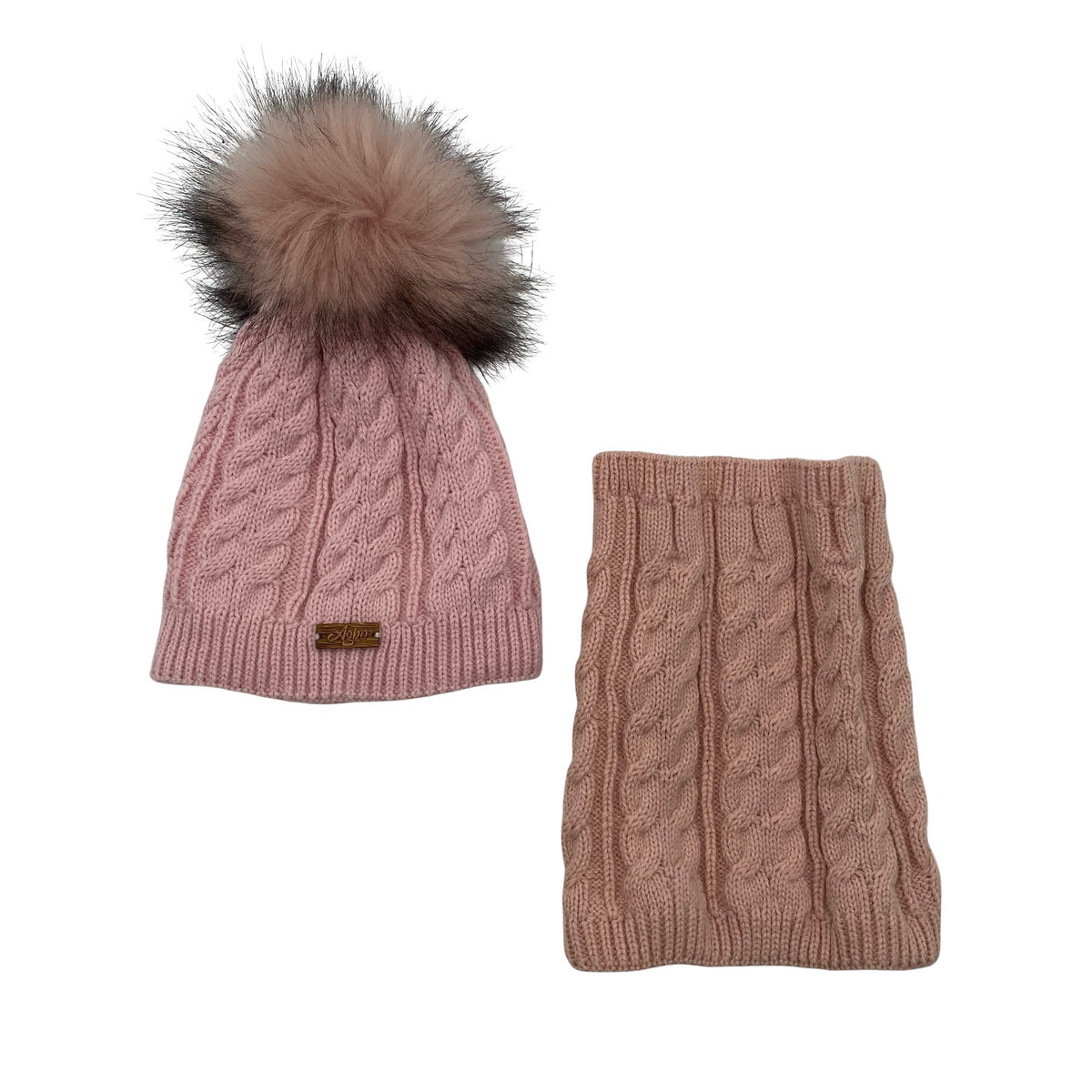 Tyttöjen Agbo - Talvipipo, koko 48 - 50 cm - Vaaleanpunainen (1)