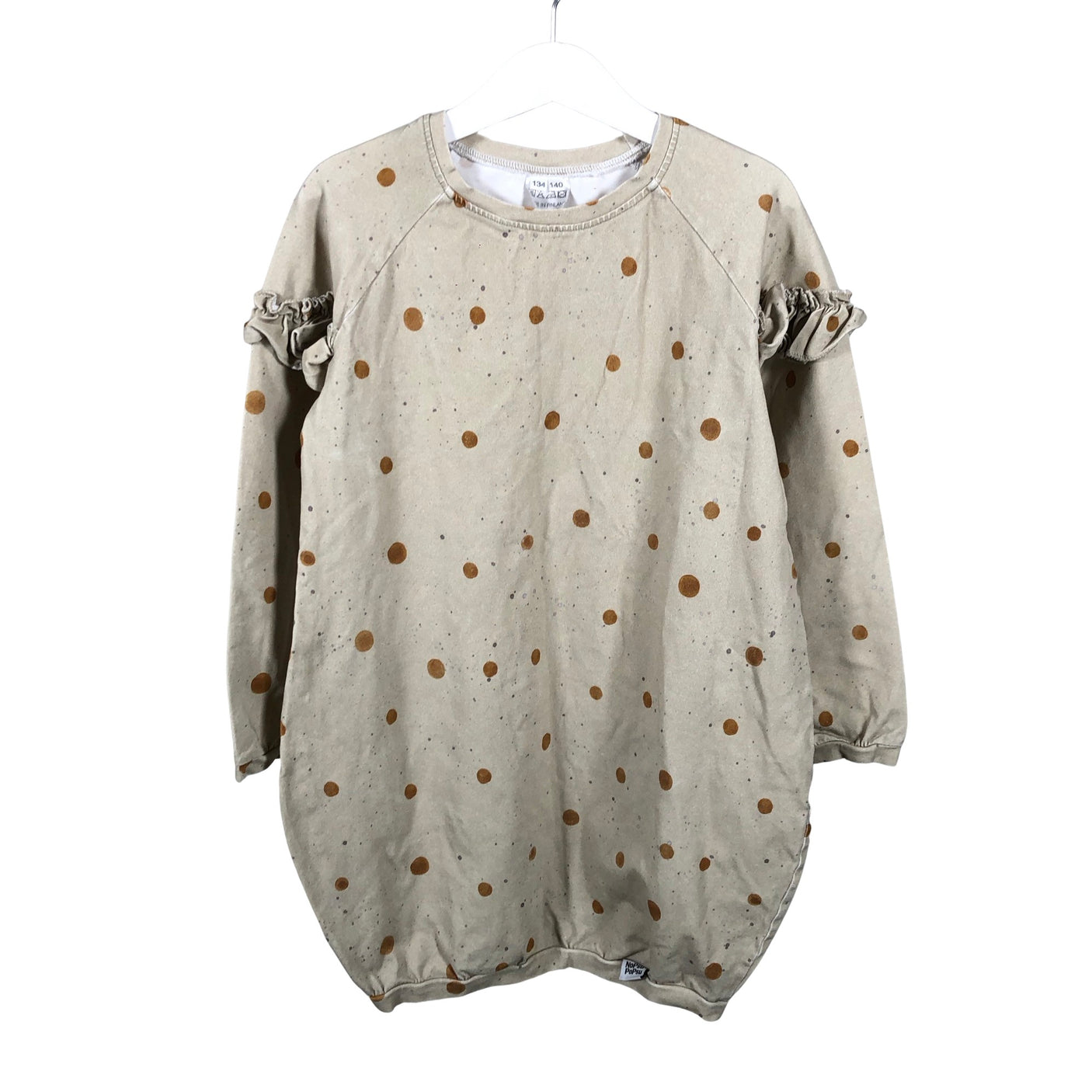 Tyttöjen Handmade - Trikoomekko, koko 134 - 140 - Beige (1)