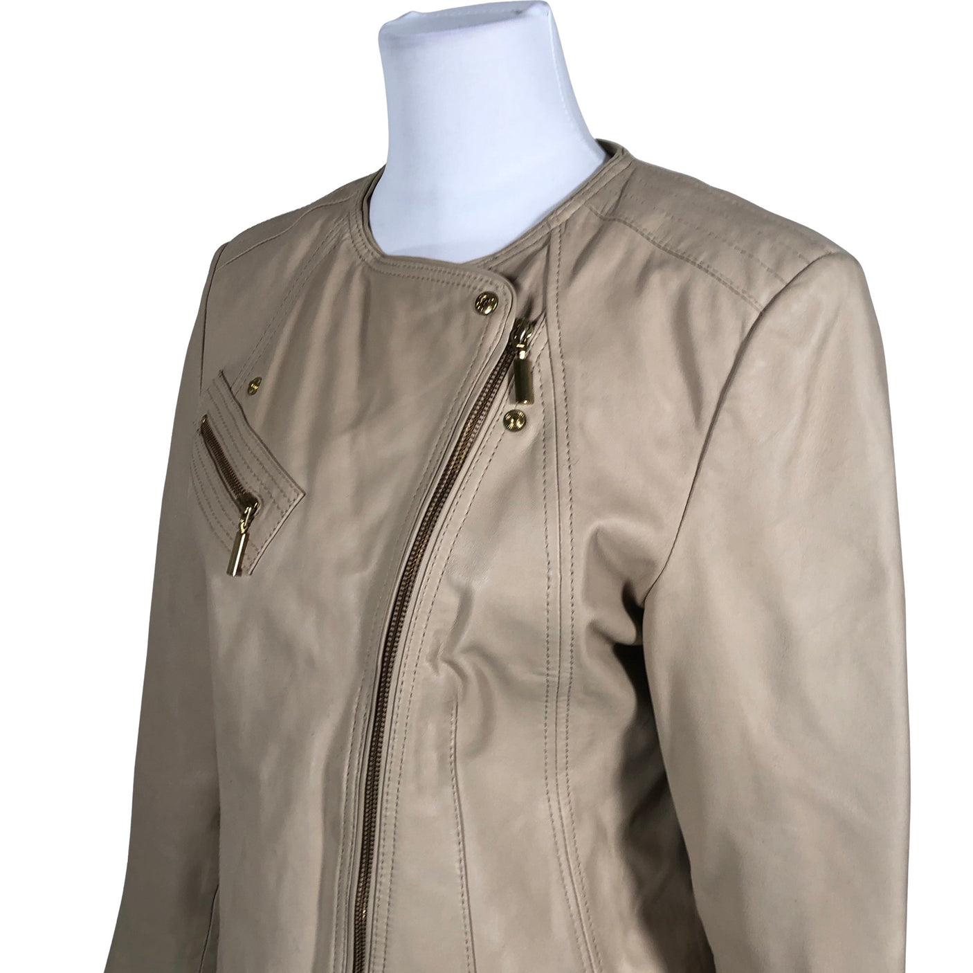 Naisten Andiata - Nahkatakki, koko 38 - Beige (2)