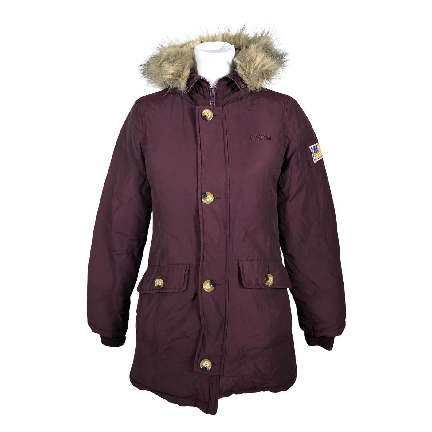 Naisten Svea - Untuvatakki, koko 36 - Viininpunainen (1)