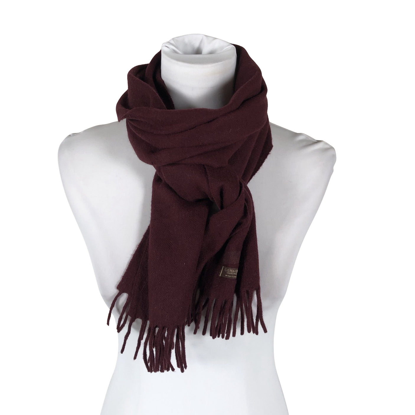 Naisten Cashmere - Huivi, koko One size - Viininpunainen (1)