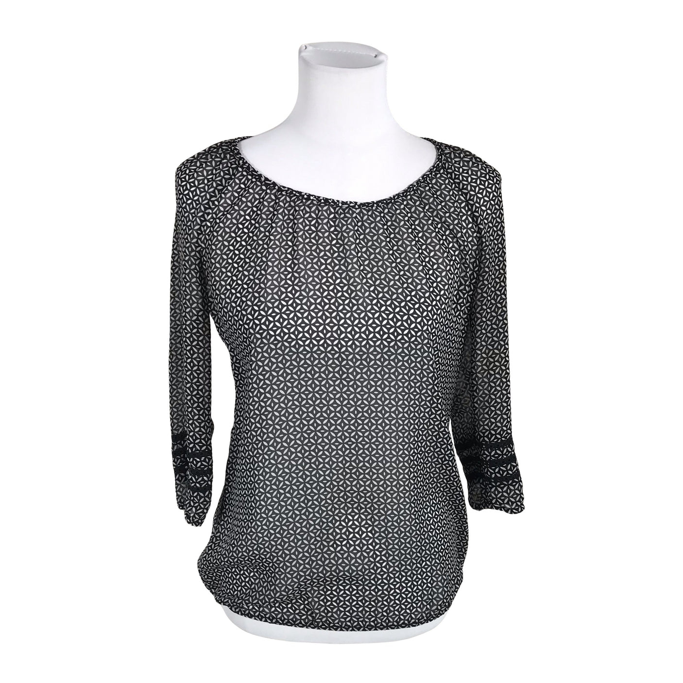 Naisten Esprit - Lyhythihainen pusero, koko 36 - Musta (1)