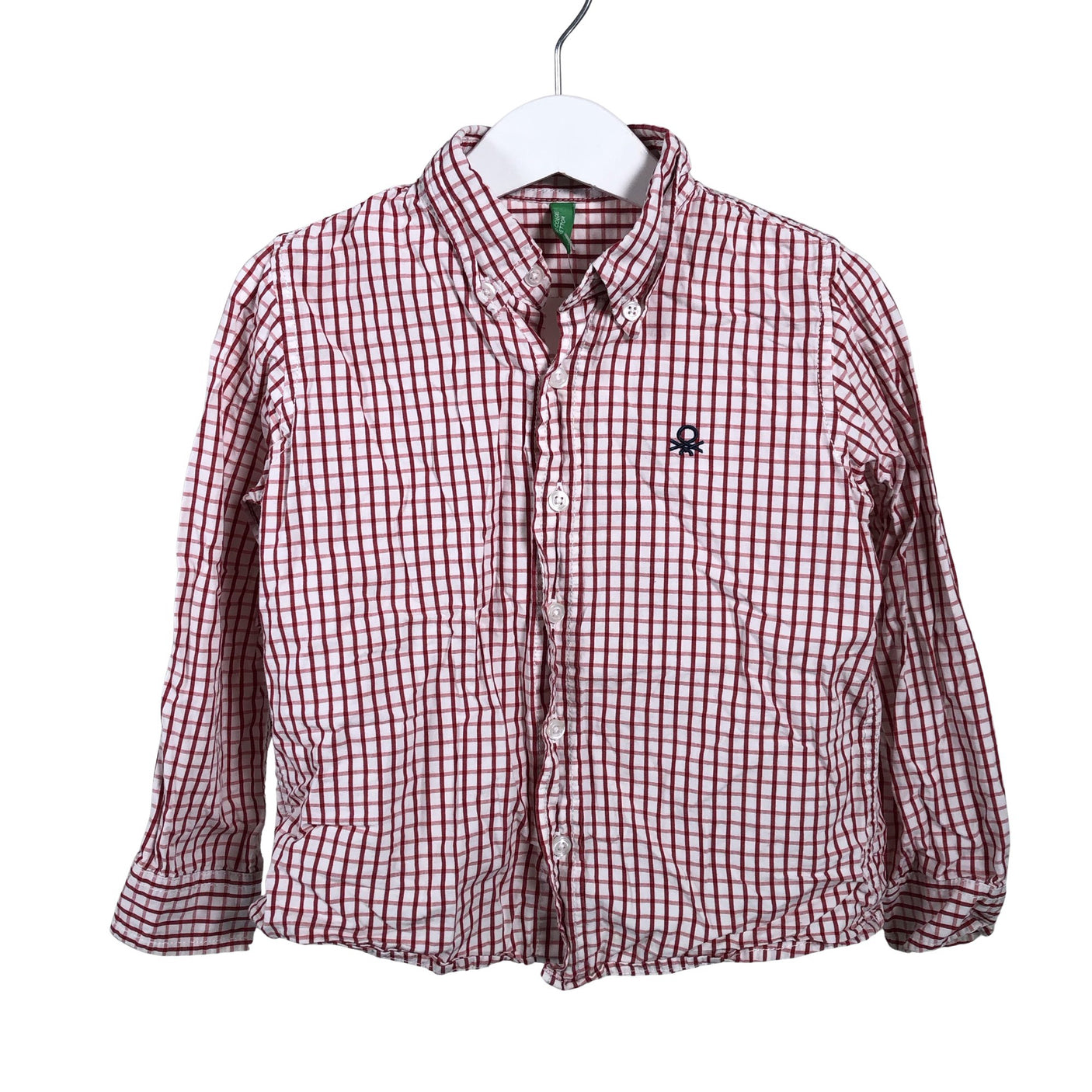 Poikien Benetton - Kauluspaita, koko 98 - 104 - Viininpunainen (1)