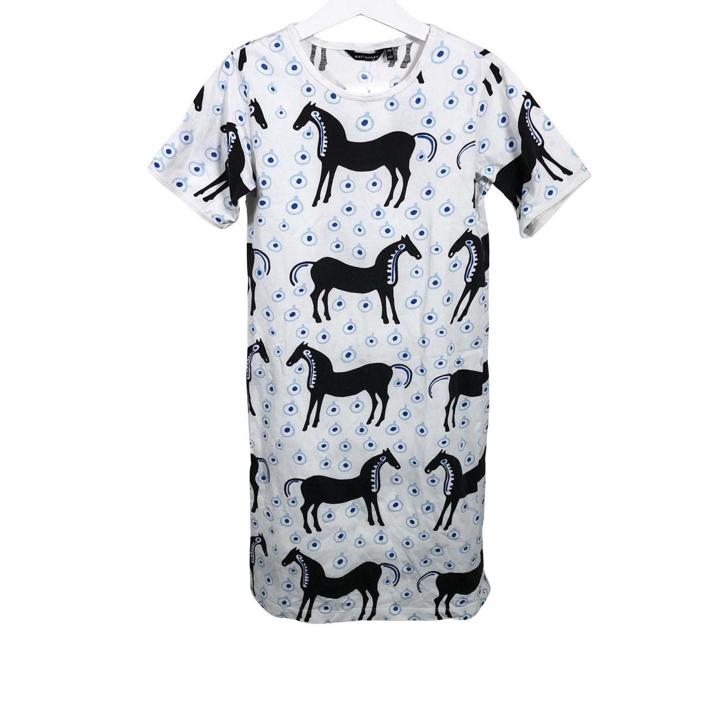 Tyttöjen Marimekko - Trikoomekko, koko 116 - 122 - Valkoinen (1)