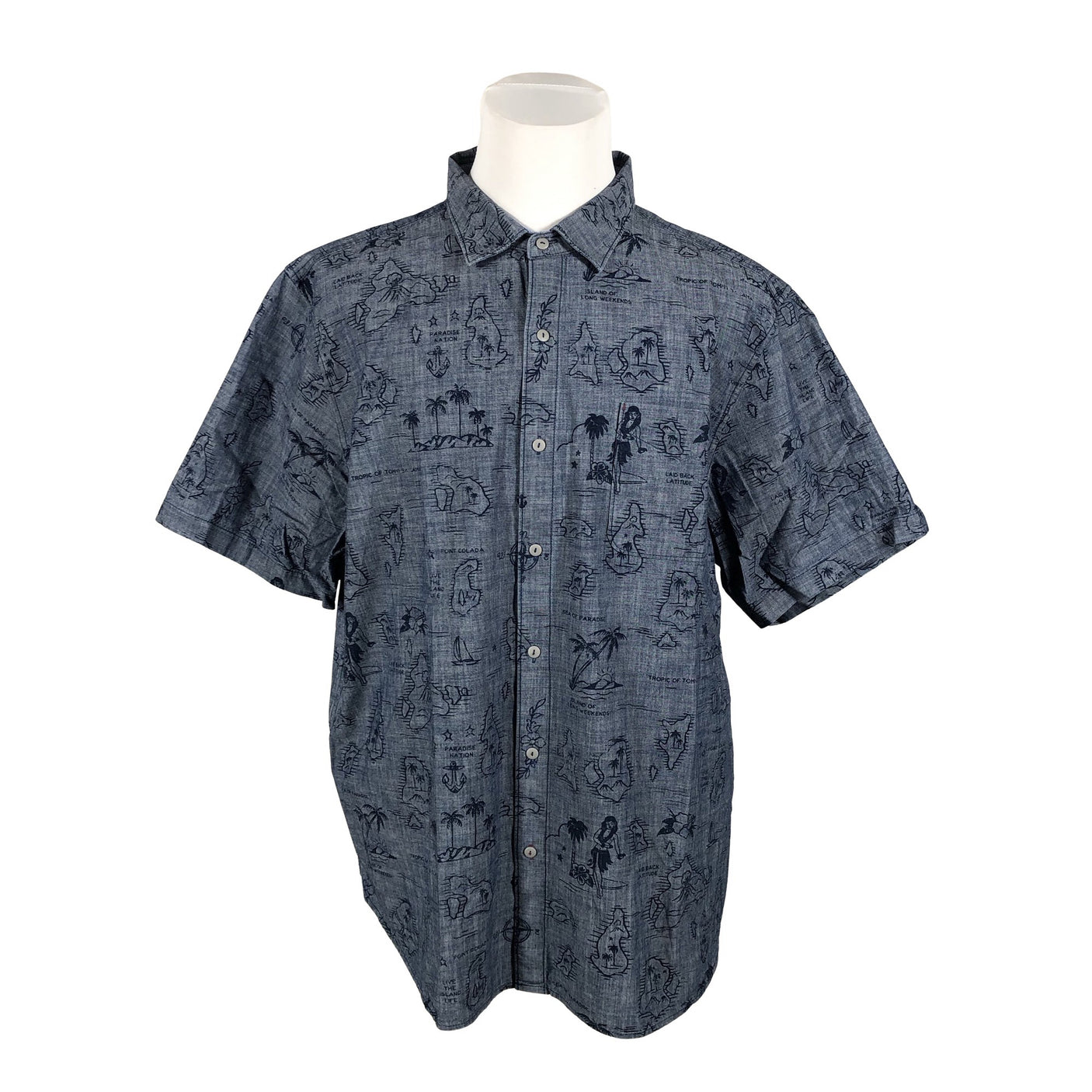 Miesten Tommy Bahama - Kauluspaita, koko XXL - Sininen (1)