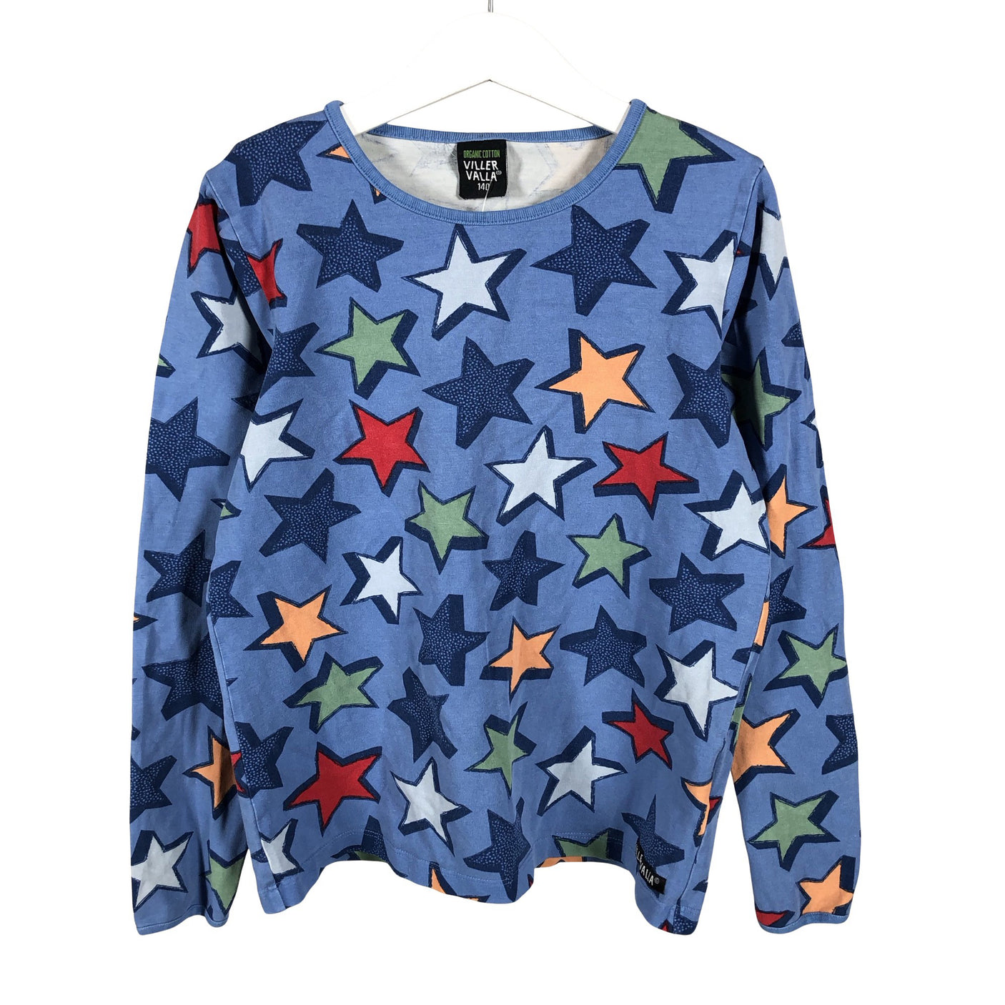 Unisex Villervalla - Trikoopaita, koko 134 - 140 - Sininen (1)