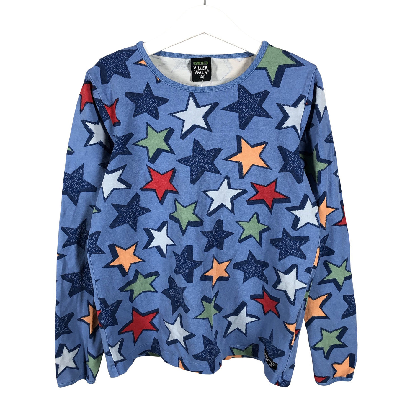 Unisex Villervalla - Trikoopaita, koko 134 - 140 - Sininen (2)