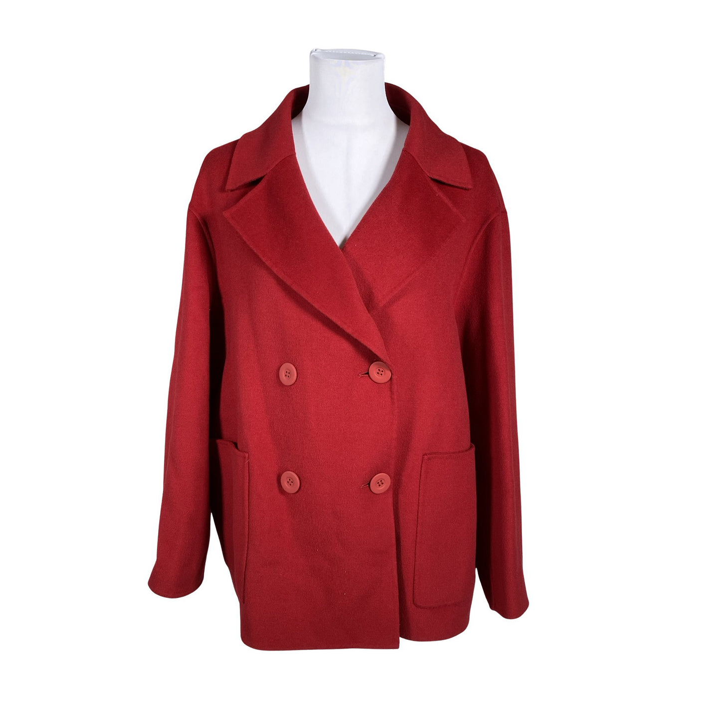 Naisten MaxMara Studio - Villakangastakki, koko 40 - Punainen (1)