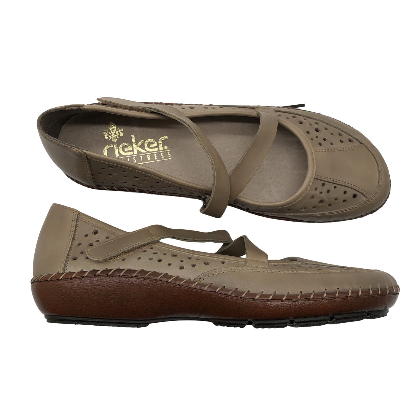 Naisten Rieker - Ballerinat, koko 40 - Beige (1)