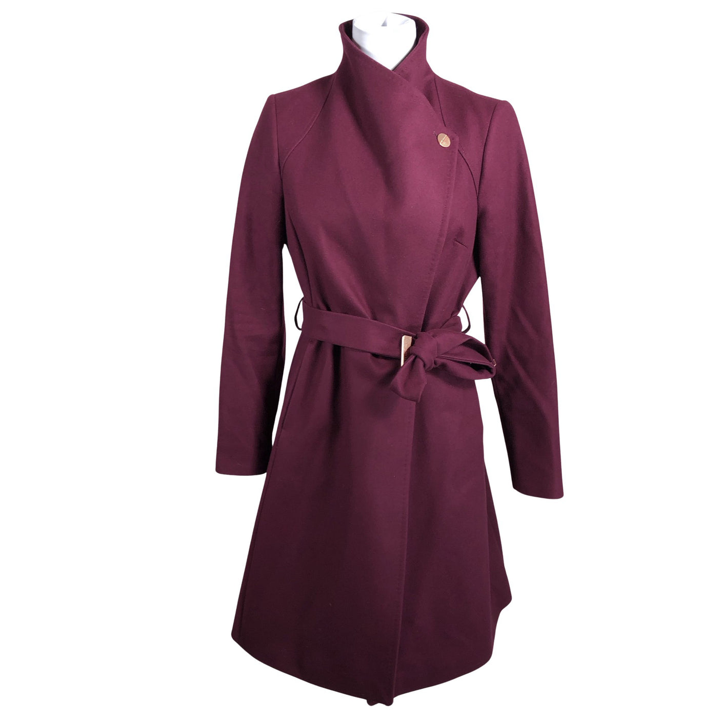 Naisten Ted Baker - Villakangastakki, koko 40 - Viininpunainen (1)