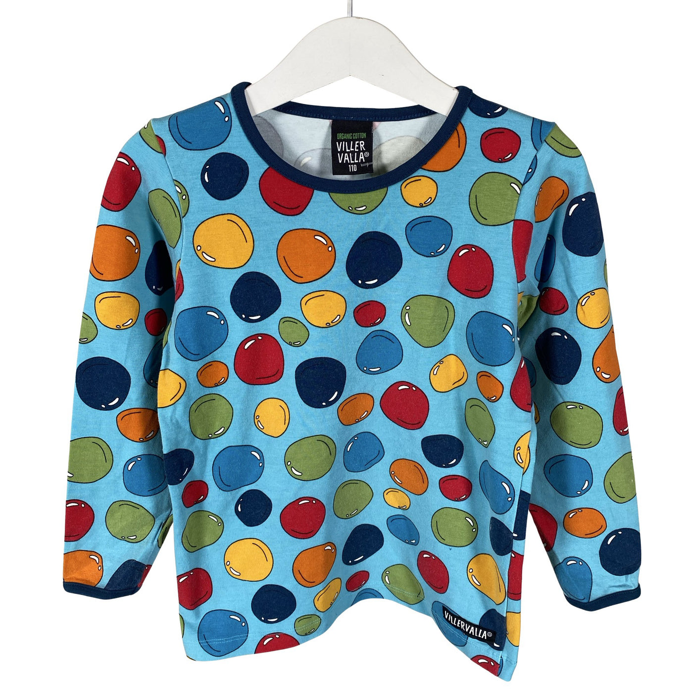 Unisex Villervalla - Trikoopaita, koko 104 - 110 - Sininen (1)