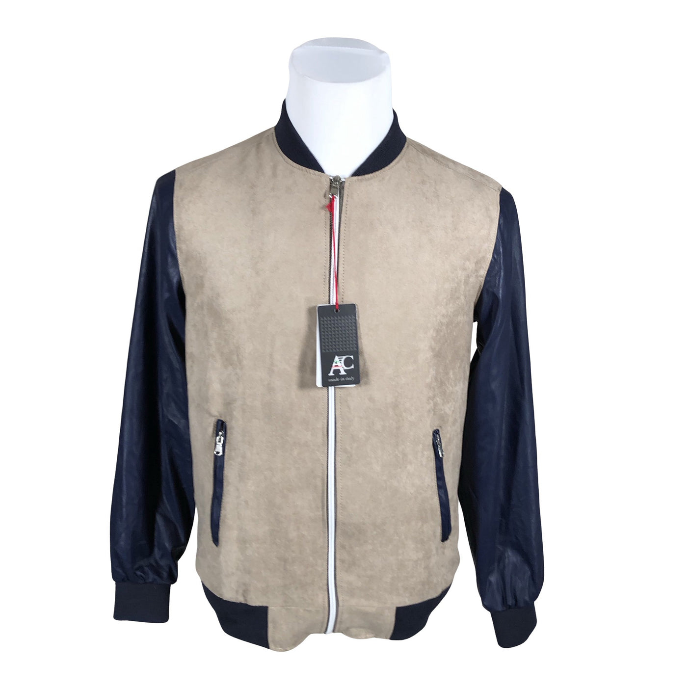 Miesten AC Made in Italy - Nahkatakki, koko M - Beige (1)