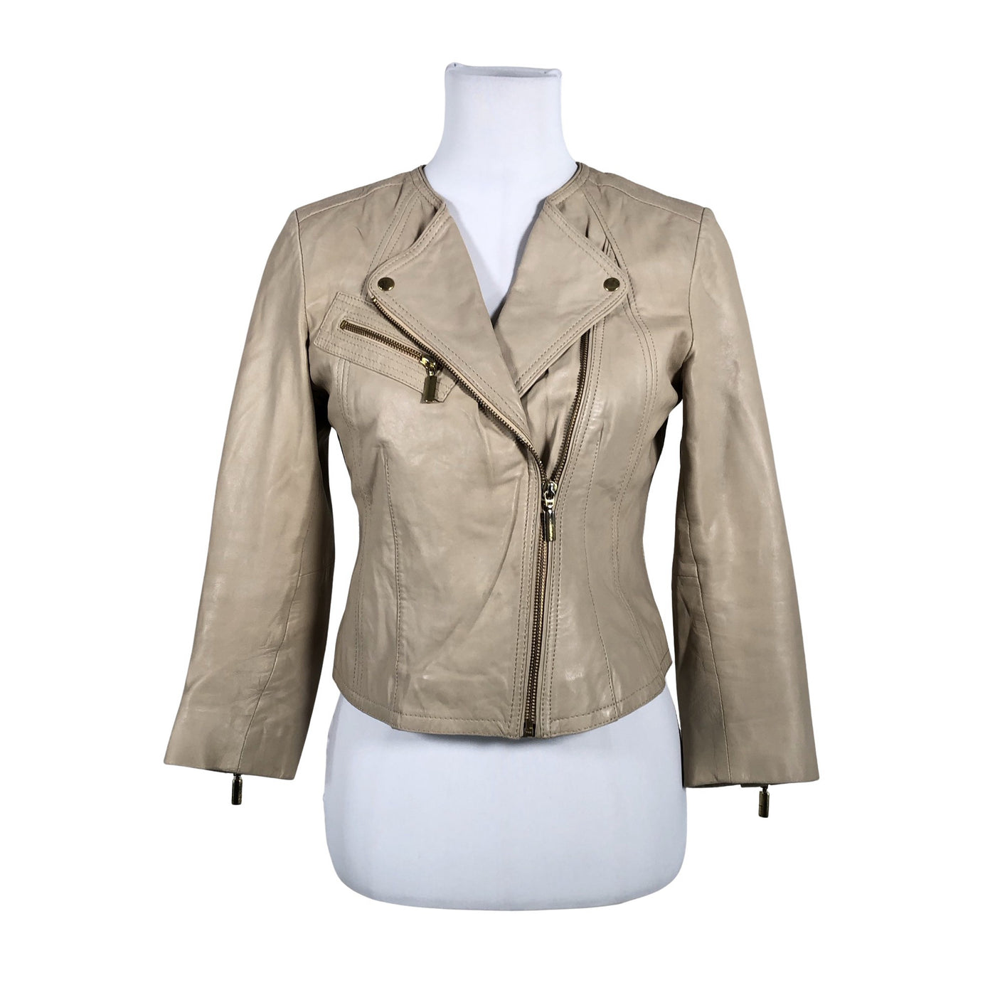 Naisten Andiata - Nahkatakki, koko 36 - Beige (1)
