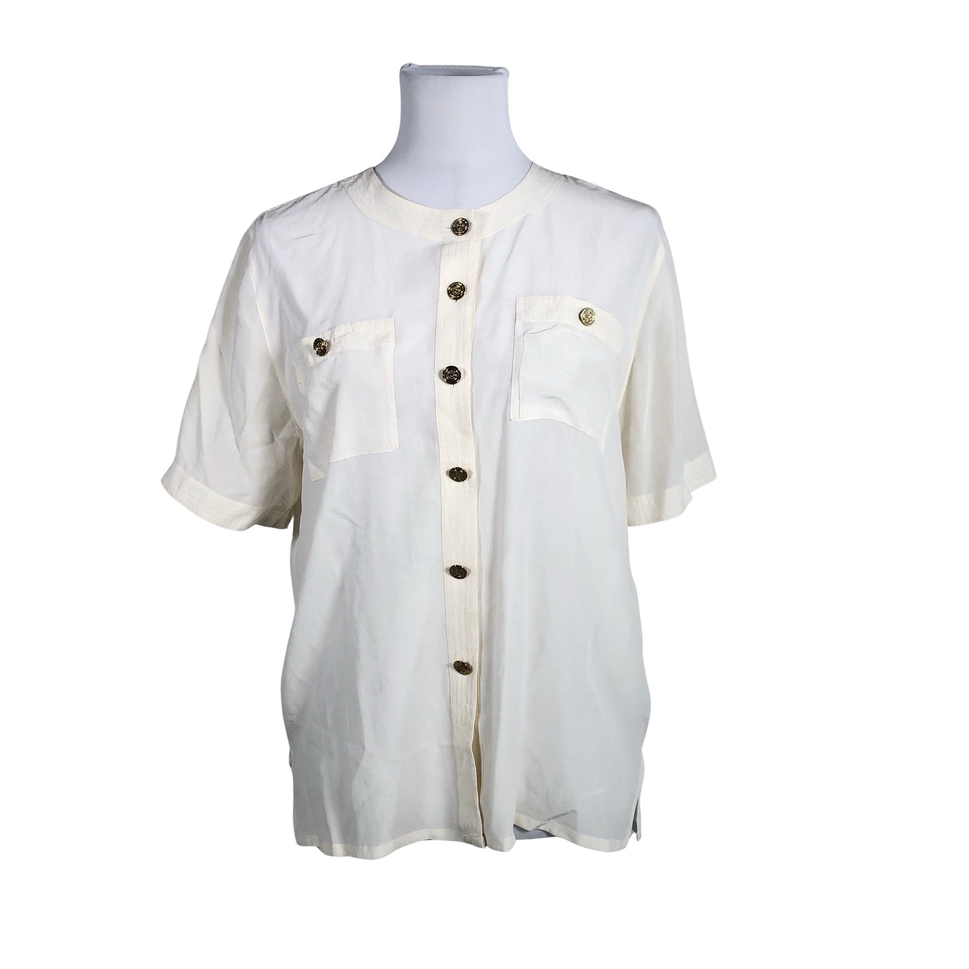 Naisten Stockmann Silk - Lyhythihainen pusero, koko 40 - Luonnonvalkoinen (1)