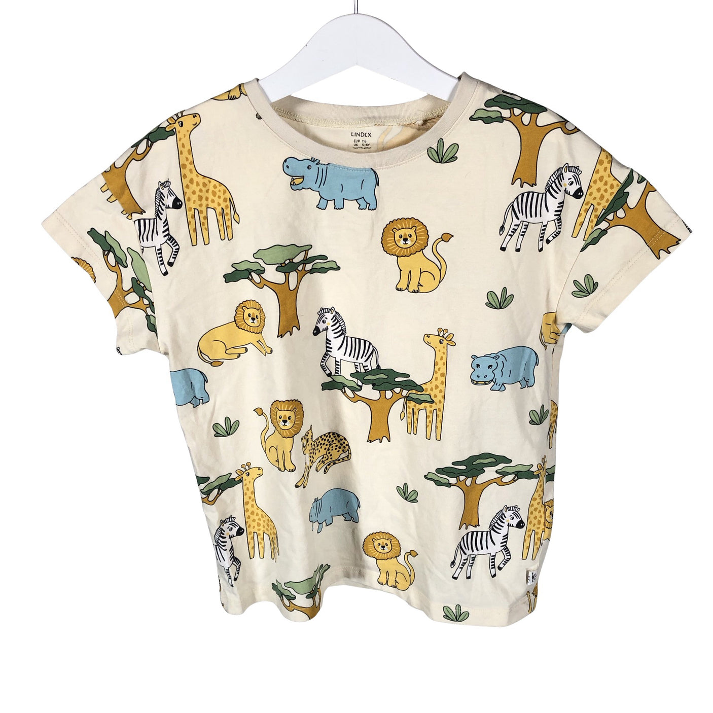 Unisex Lindex - T-paita, koko 110 - 116 - Beige (1)