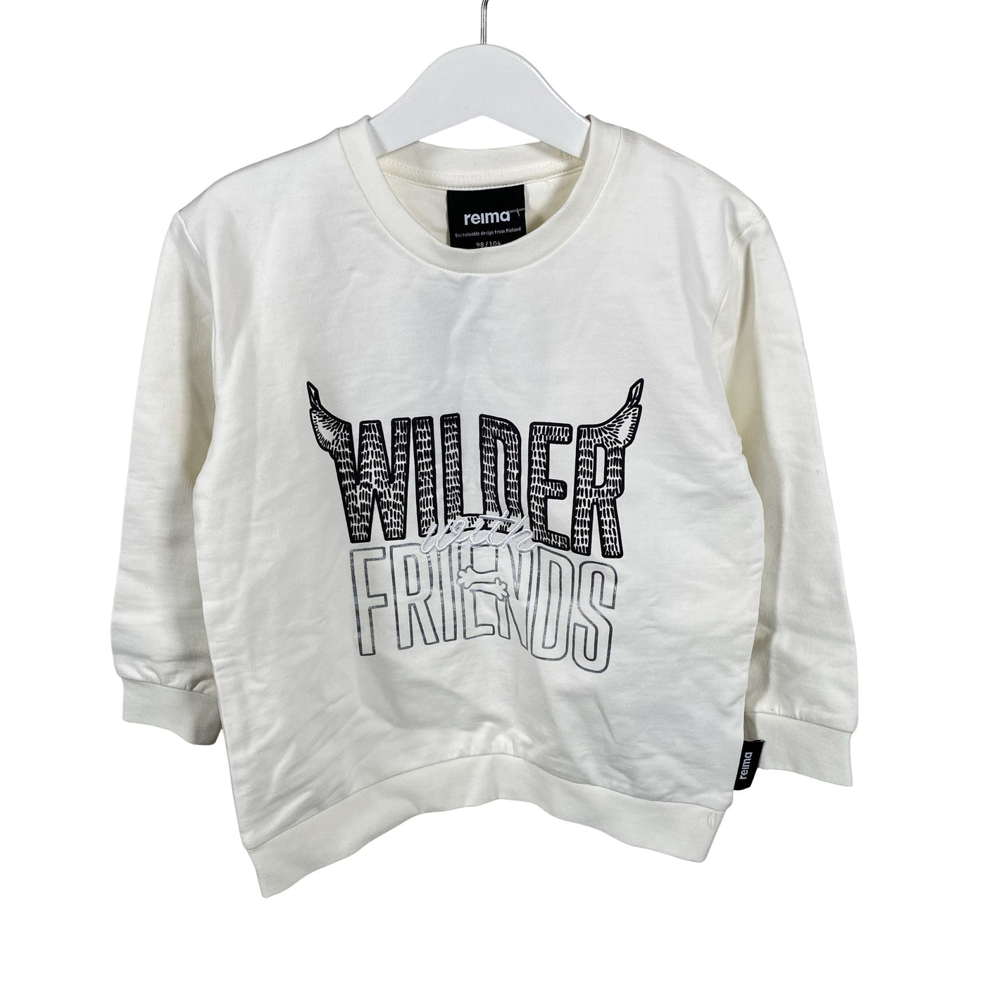 Unisex Reima - Collegepaita, koko 98 - 104 - Valkoinen (1)