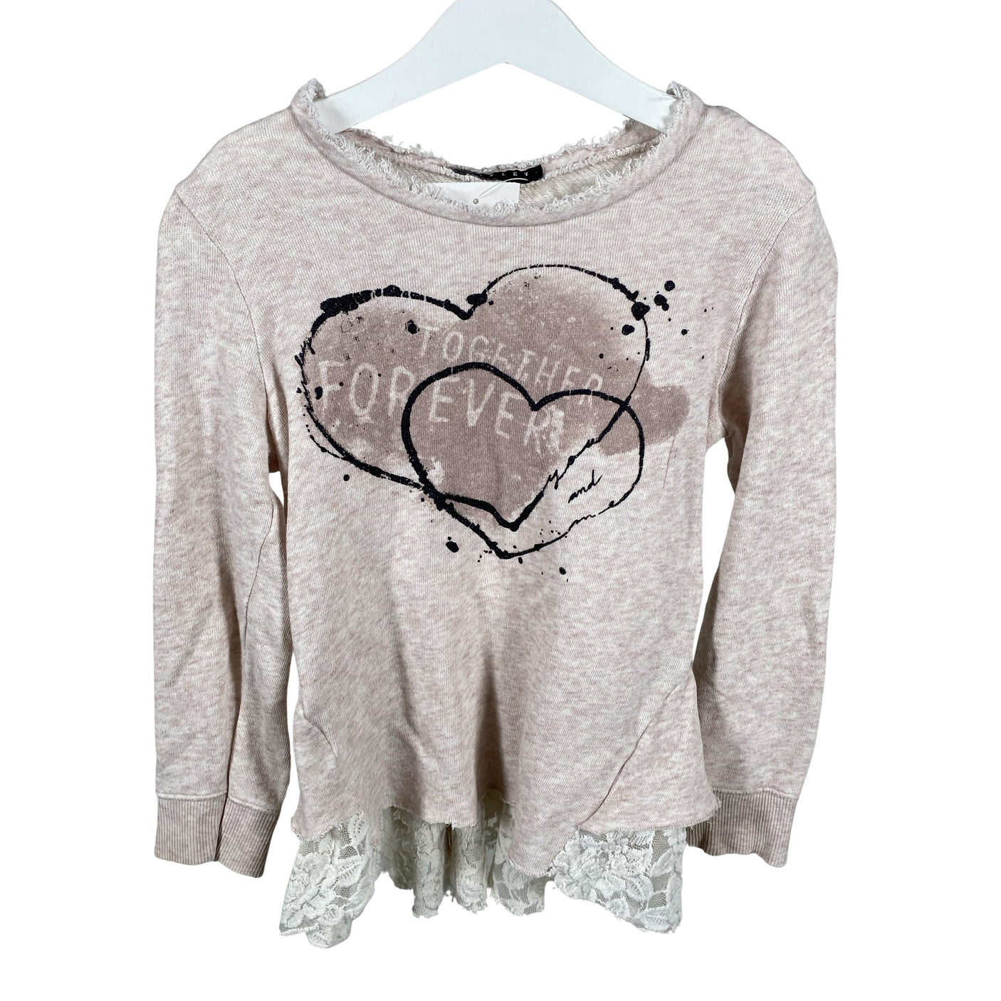 Tyttöjen Sisley - Collegepaita, koko 116 - 122 - Vaaleanpunainen (1)